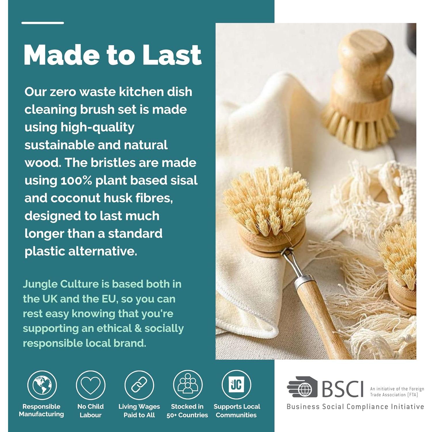 Juego de 6 Cepillos Ecológicos Jungle Culture de Bambú