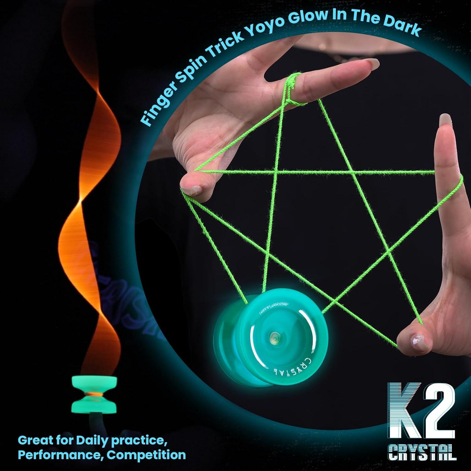 Yoyo Profesional MAGICYOYO K2 Brilla en la Oscuridad - Azul