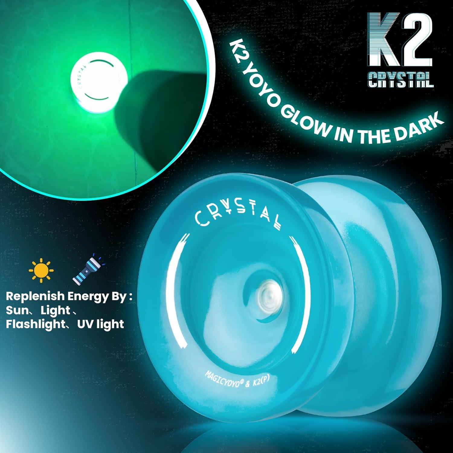 Yoyo Profesional MAGICYOYO K2 Brilla en la Oscuridad - Azul
