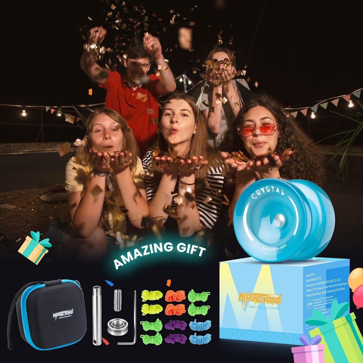 Yoyo Profesional MAGICYOYO K2 Brilla en la Oscuridad - Azul