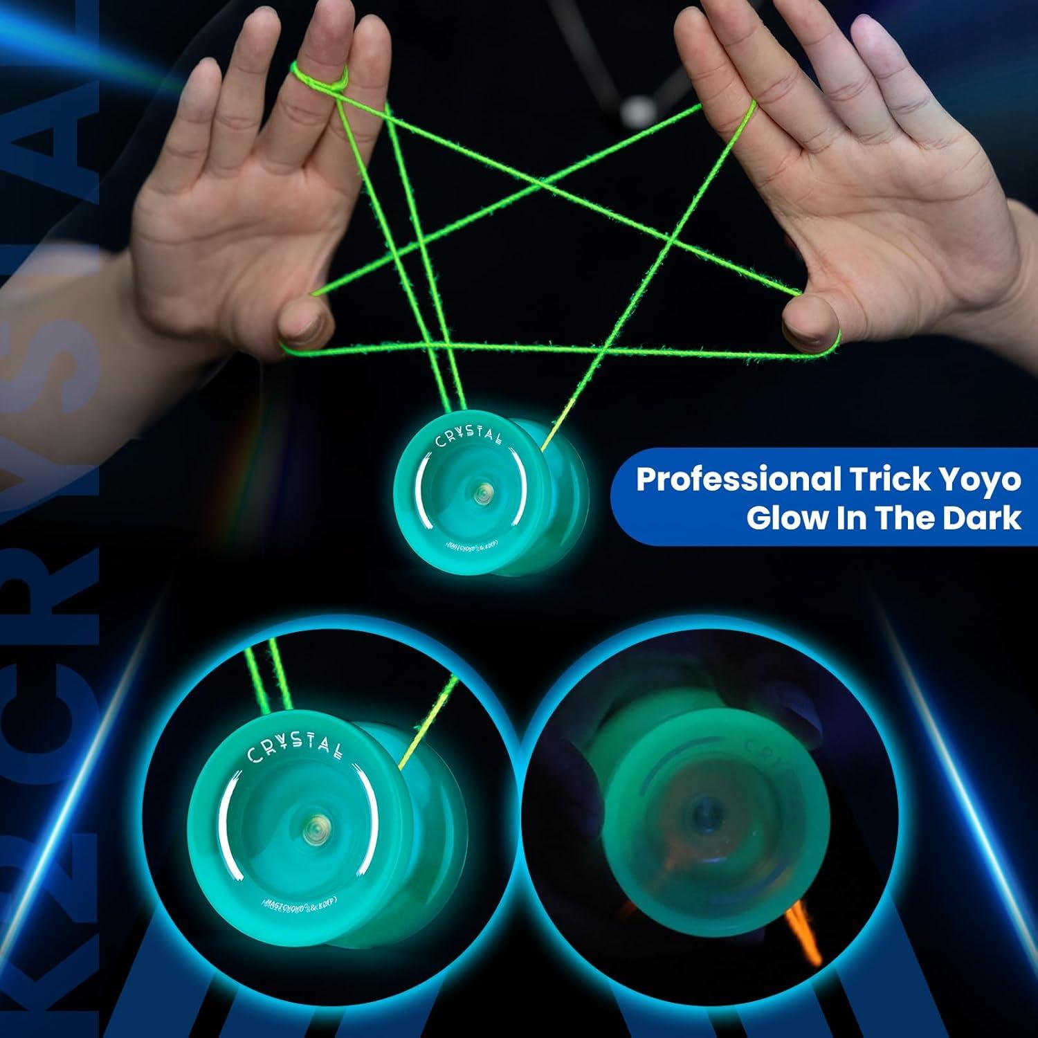 Yoyo MAGICYOYO K2 Brillante Verde y Azul + Accesorios