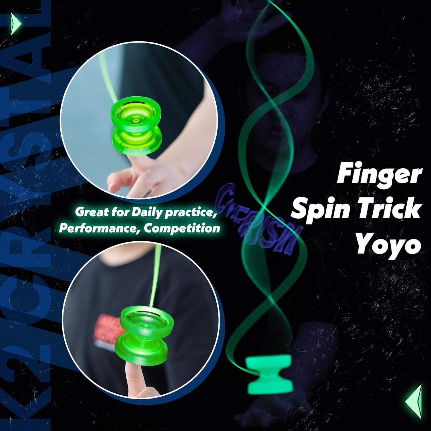 Yoyo MAGICYOYO K2 Brillante Verde y Azul + Accesorios