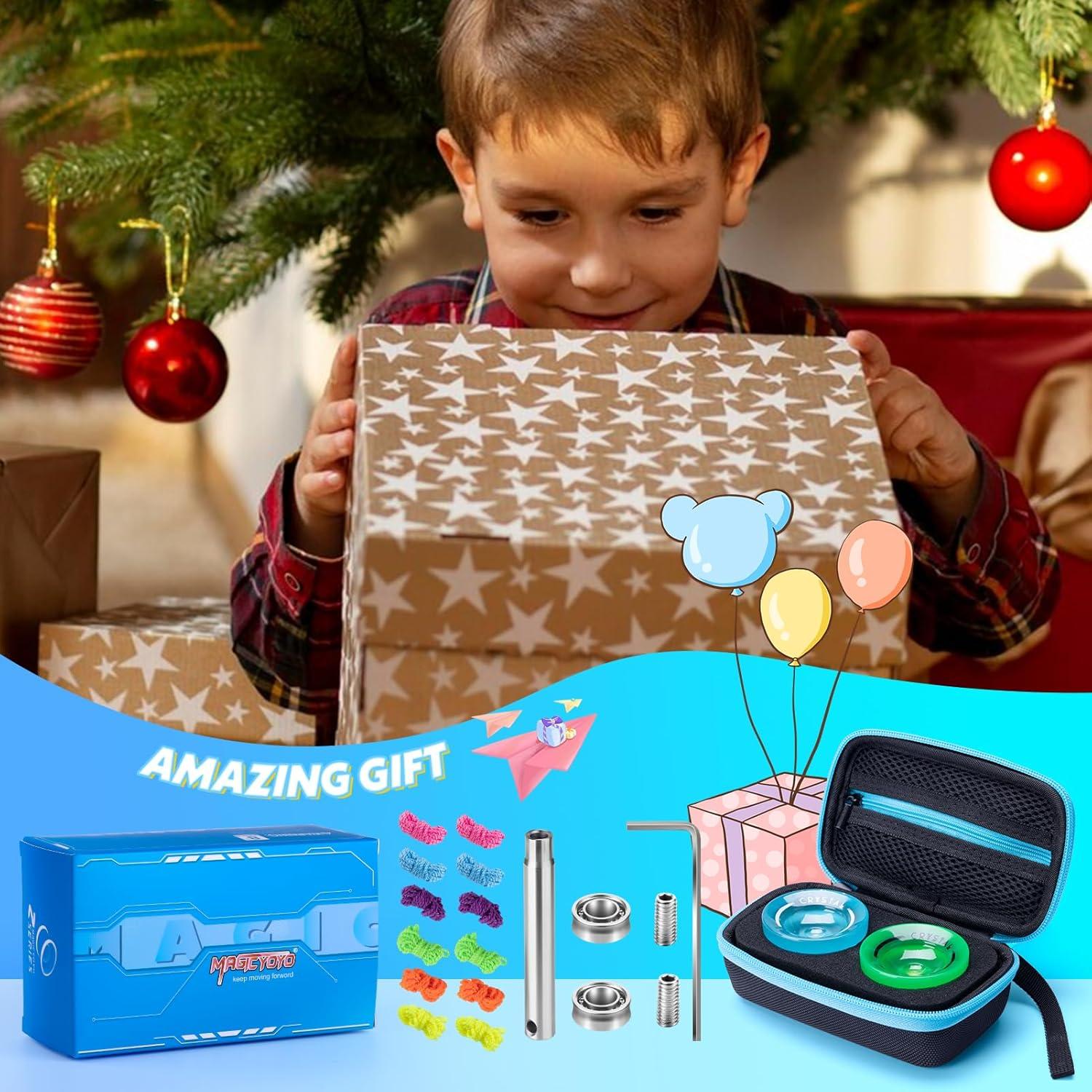 Yoyo MAGICYOYO K2 Brillante Verde y Azul + Accesorios