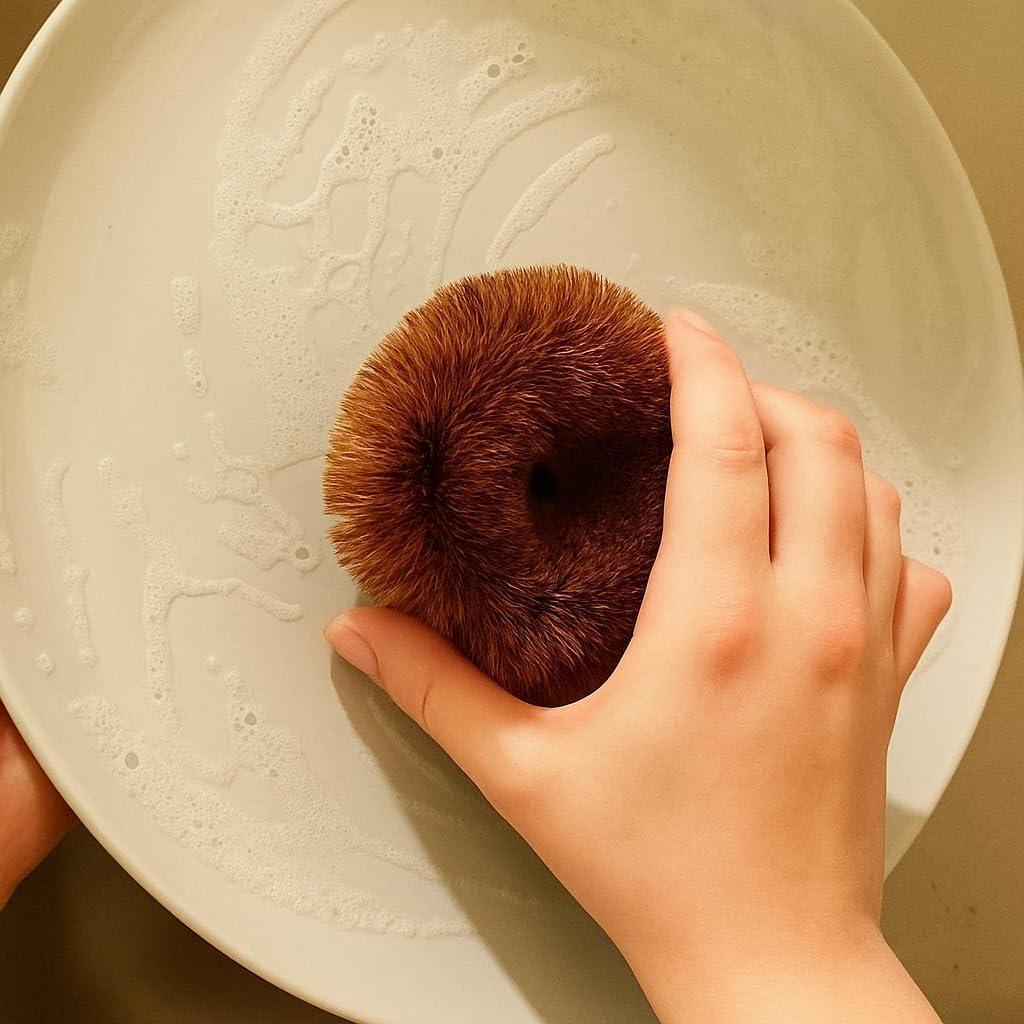 Paquete de 2 Cepillos TAWASHI de Coir para Limpieza de Verduras