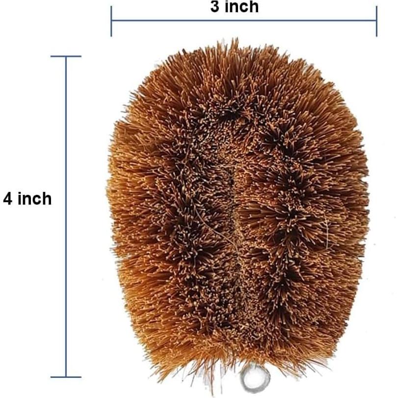 Paquete de 2 Cepillos TAWASHI de Coir para Limpieza de Verduras