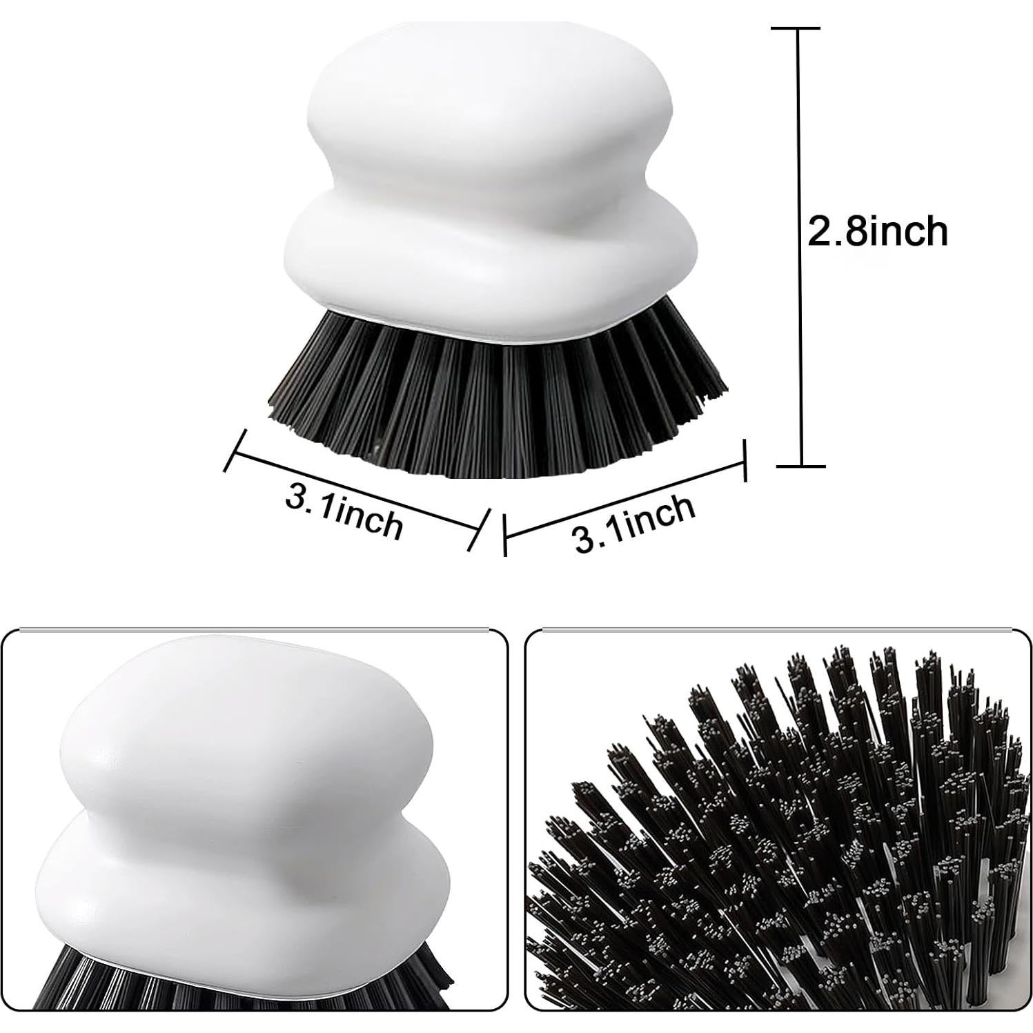 Cepillo de Fregar MUUBOOX 2 Pack Ergonómico Nylon Negro y Blanco