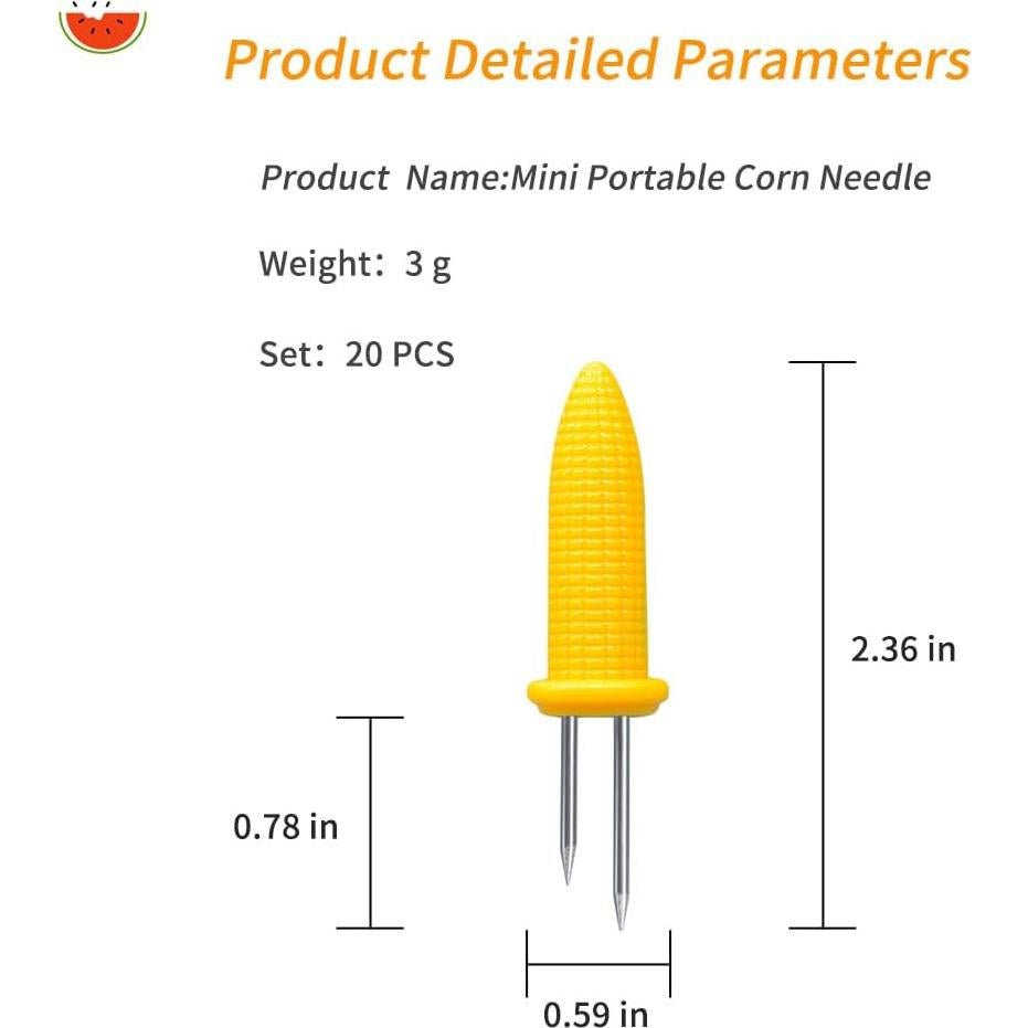 20 Sujetadores de Maíz Acero Inoxidable Laochoes 6 cm