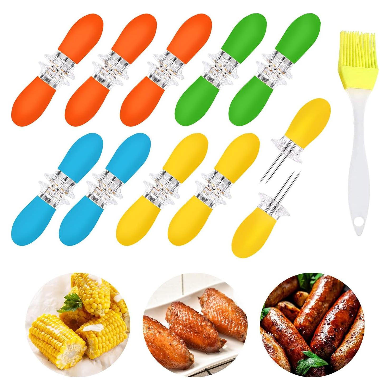 AUGSUN 20 Piezas Sujetadores de Mazorcas de Maíz Acero Inoxidable