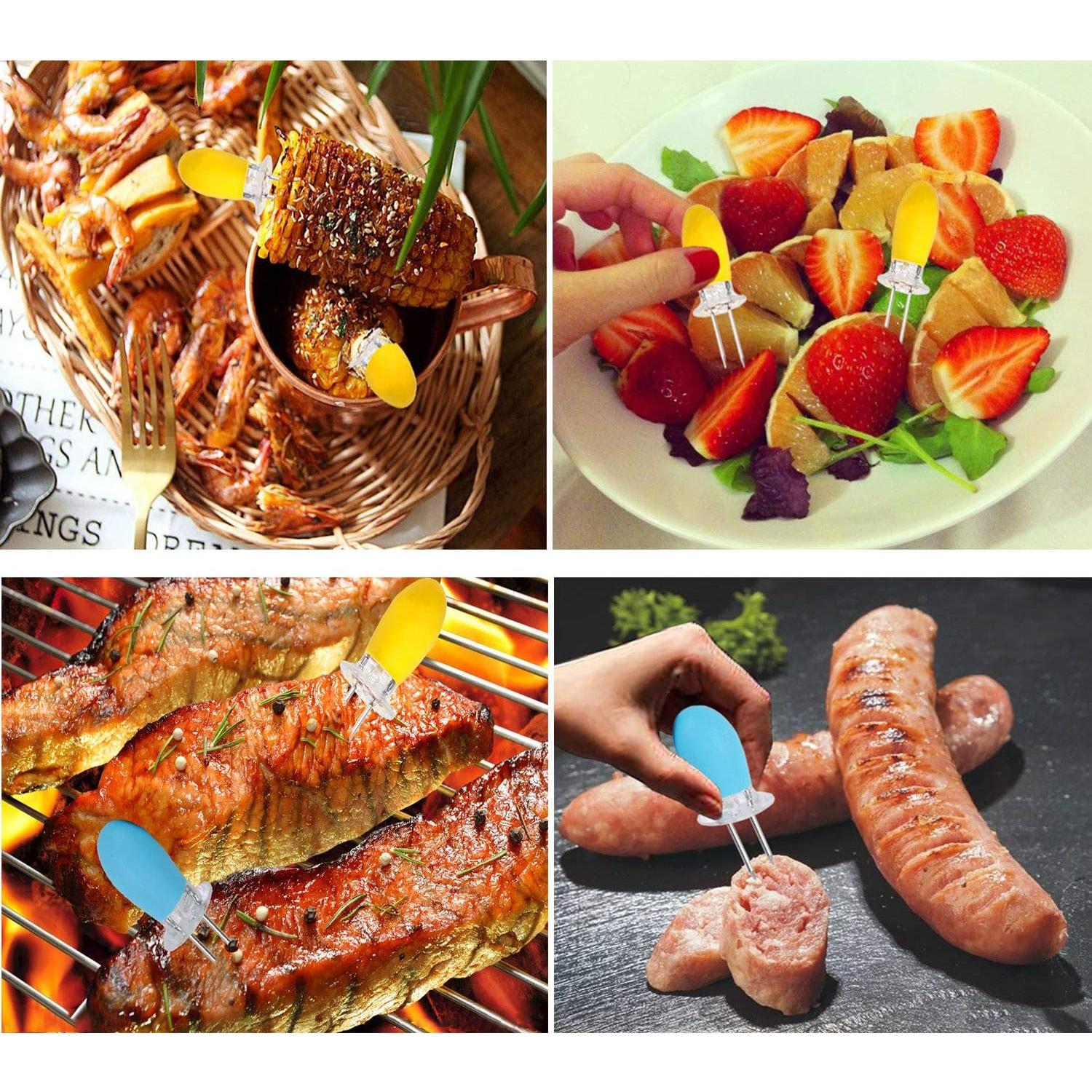 AUGSUN 20 Piezas Sujetadores de Mazorcas de Maíz Acero Inoxidable