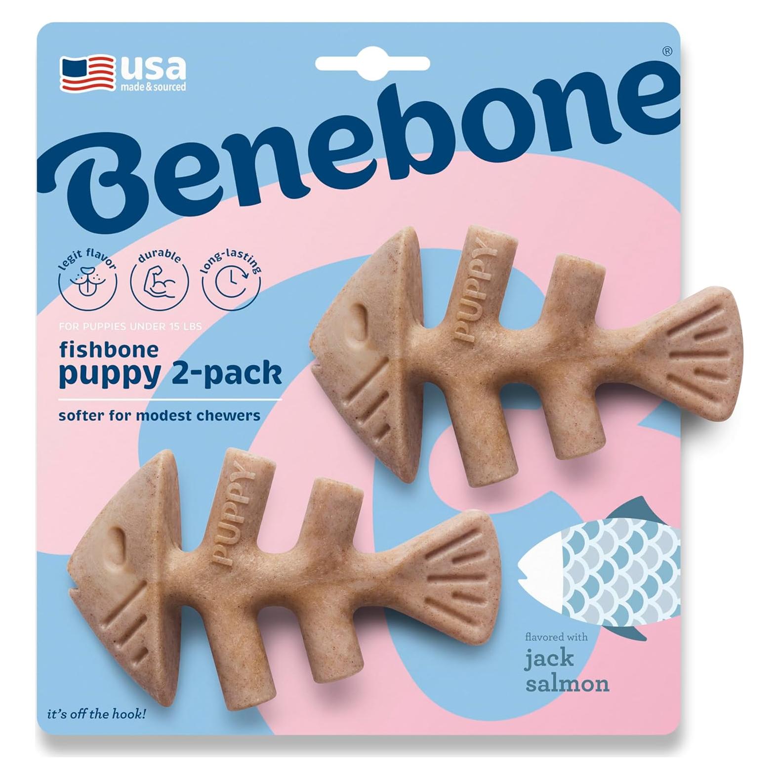 Juguete masticable para perro Benebone Puppy Fishbone