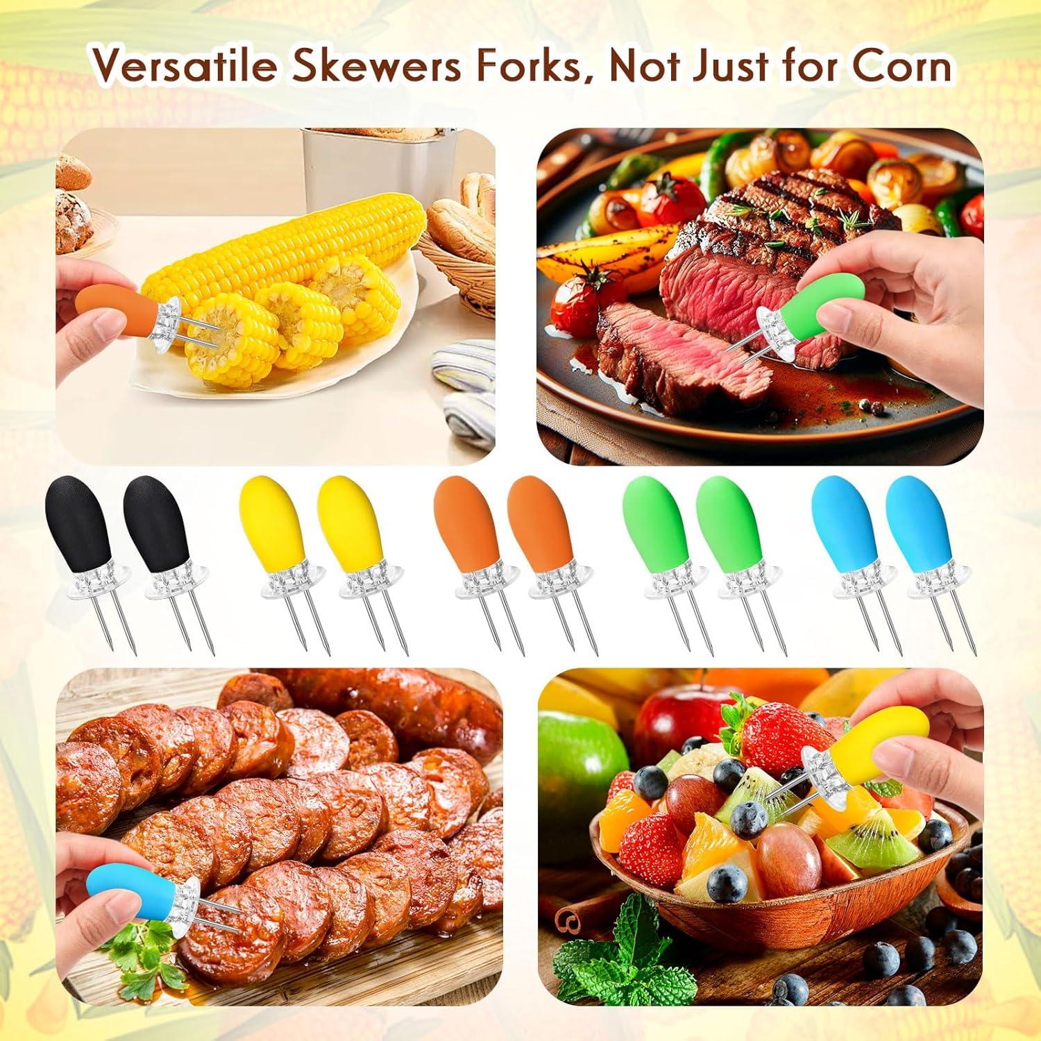 20 Piezas Sujetadores de Mazorcas de Maíz AUGHOA - Acero Inoxidable