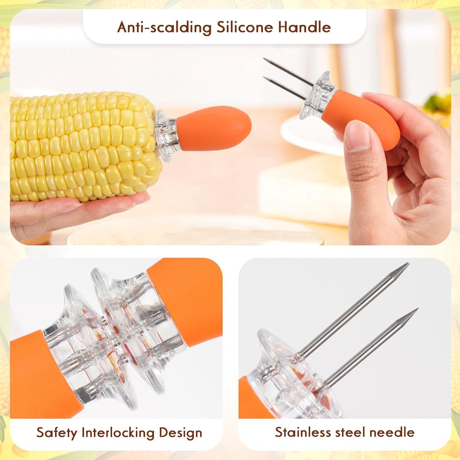 20 Piezas Sujetadores de Mazorcas de Maíz AUGHOA - Acero Inoxidable