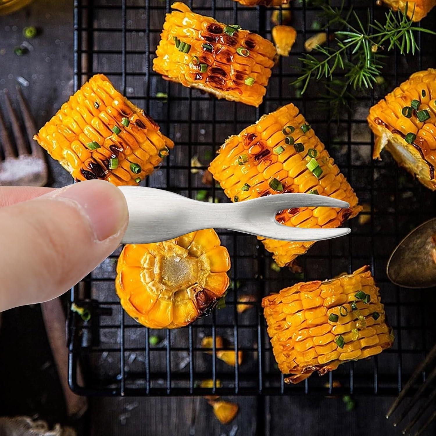 20 Sujetadores de Maíz LIDSCURA de Acero Inoxidable para BBQ