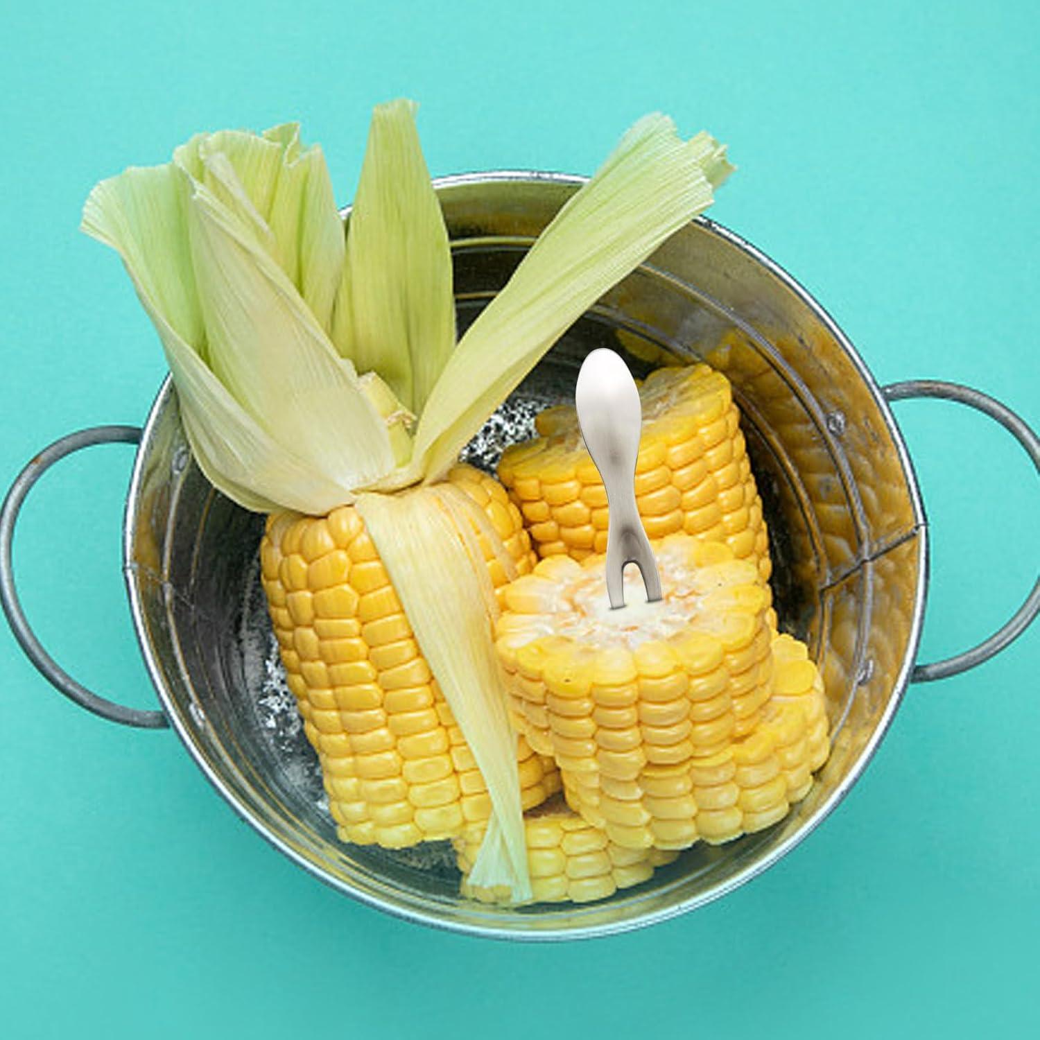 20 Sujetadores de Maíz LIDSCURA de Acero Inoxidable para BBQ