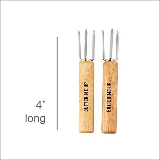 Pinchos para Mazorca de Maíz Santa Barbara - 8 Unidades de Roble y Acero Inoxidable