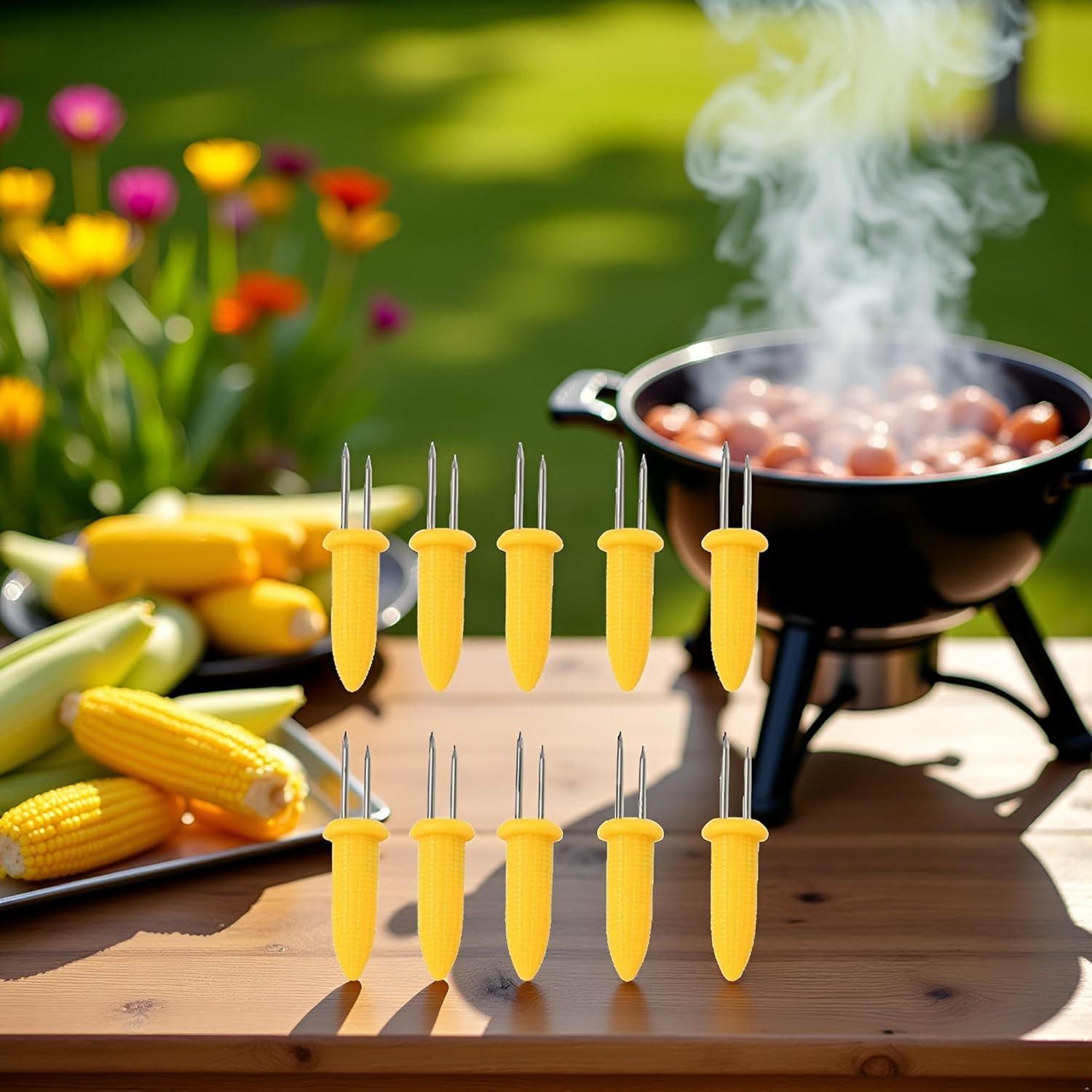 10 Sujetadores de Maíz Acero Inoxidable JJLFresheners