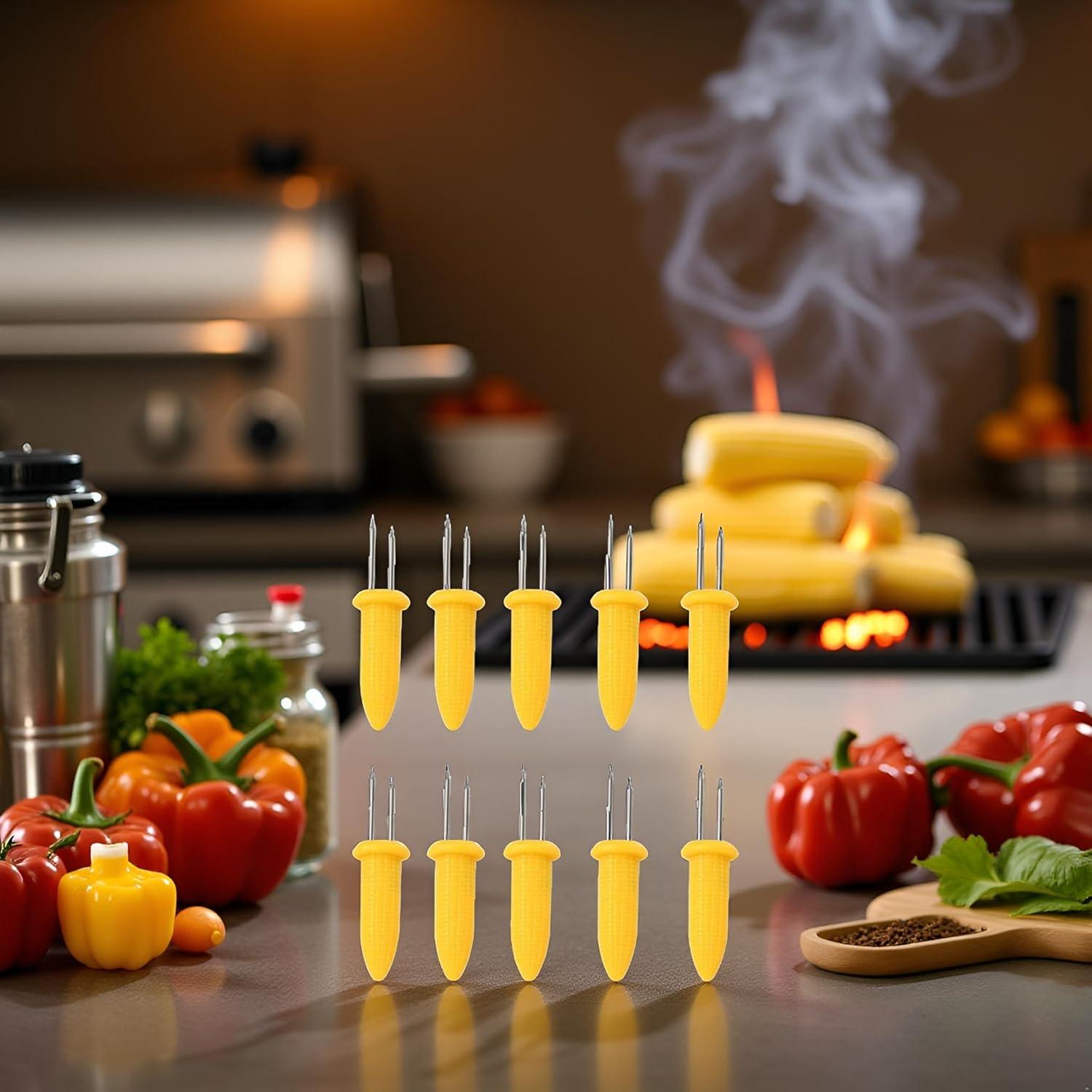 10 Sujetadores de Maíz Acero Inoxidable JJLFresheners