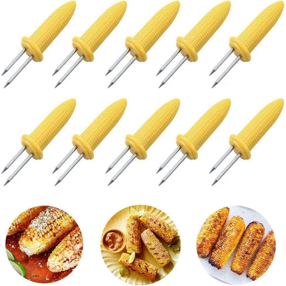 10 Sujetadores de Maíz Acero Inoxidable JJLFresheners