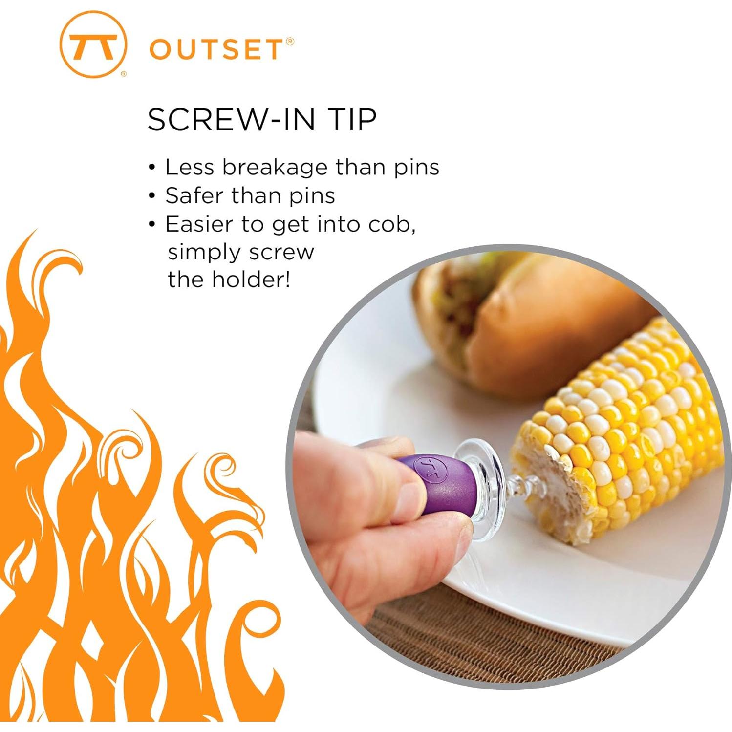 Soportes de maíz multicolores Outset, juego de 8, BPA free