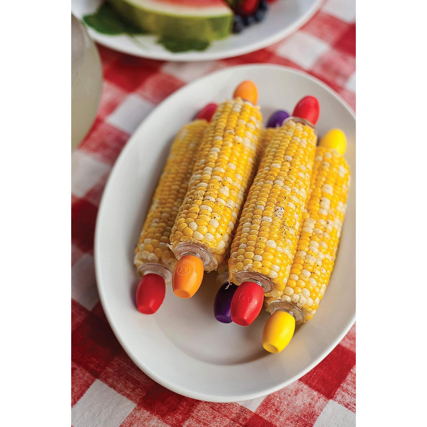 Soportes de maíz multicolores Outset, juego de 8, BPA free