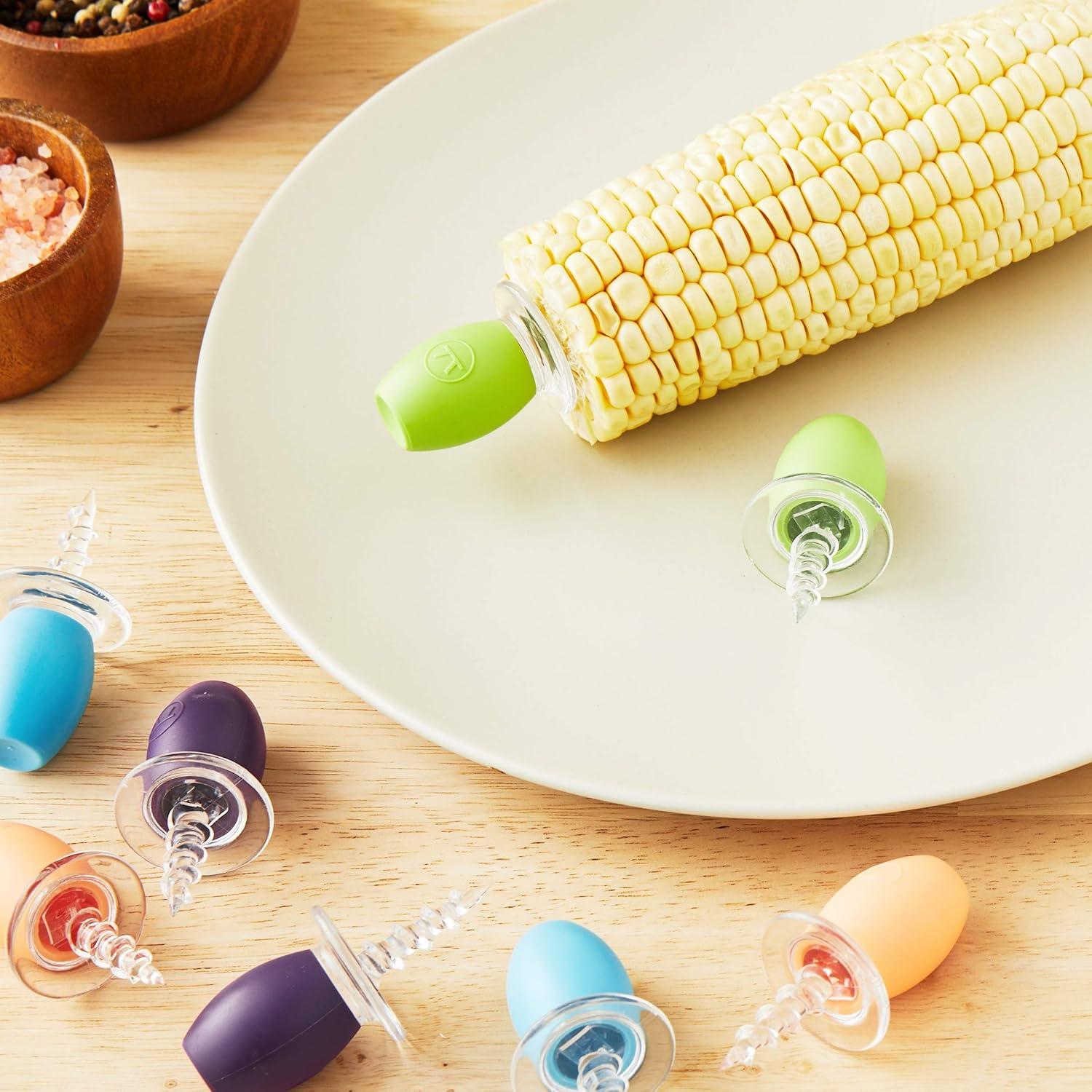 Soportes de maíz multicolores Outset, juego de 8, BPA free