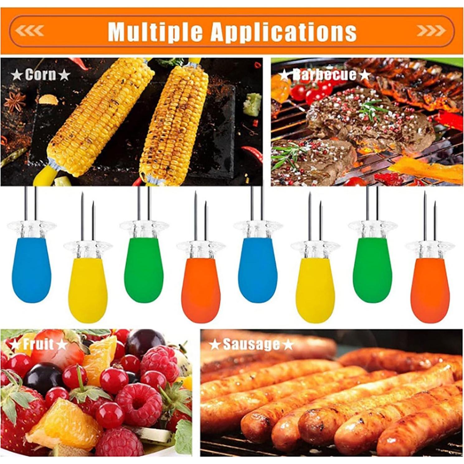 16 Piezas Sujetadores de Maíz YIKANGHENG Acero Inoxidable