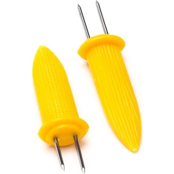 Conjunto de 6 Sujetadores de Maíz Fox Run - Acero Inoxidable Amarillo