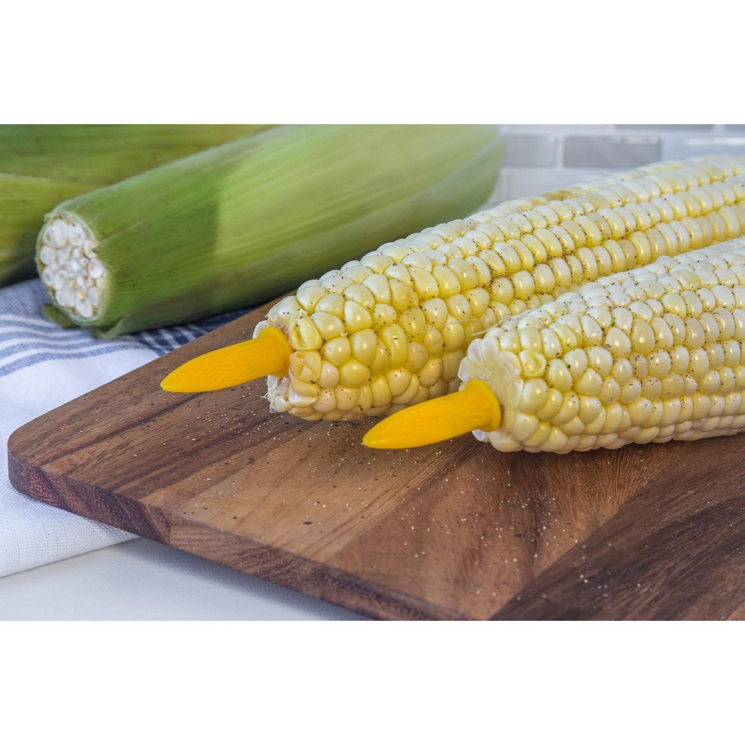 Conjunto de 6 Sujetadores de Maíz Fox Run - Acero Inoxidable Amarillo