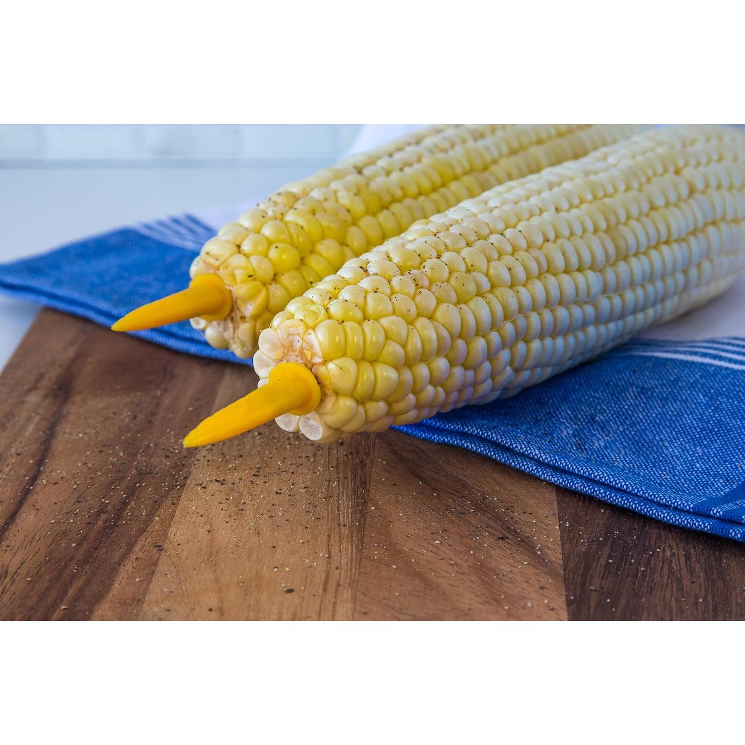 Conjunto de 6 Sujetadores de Maíz Fox Run - Acero Inoxidable Amarillo