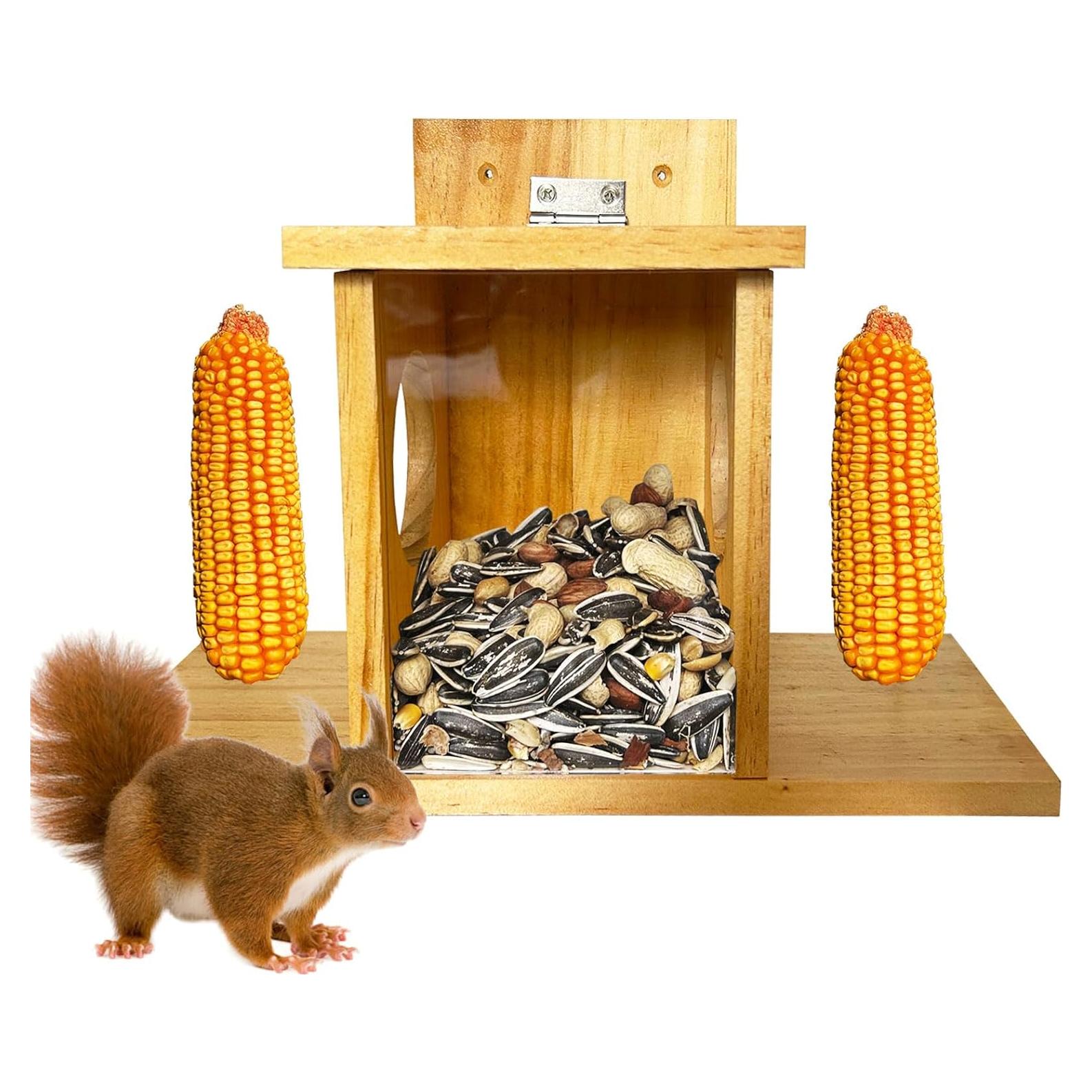 Comedero para Ardillas LENEDI de Madera Impermeable 0.68 kg