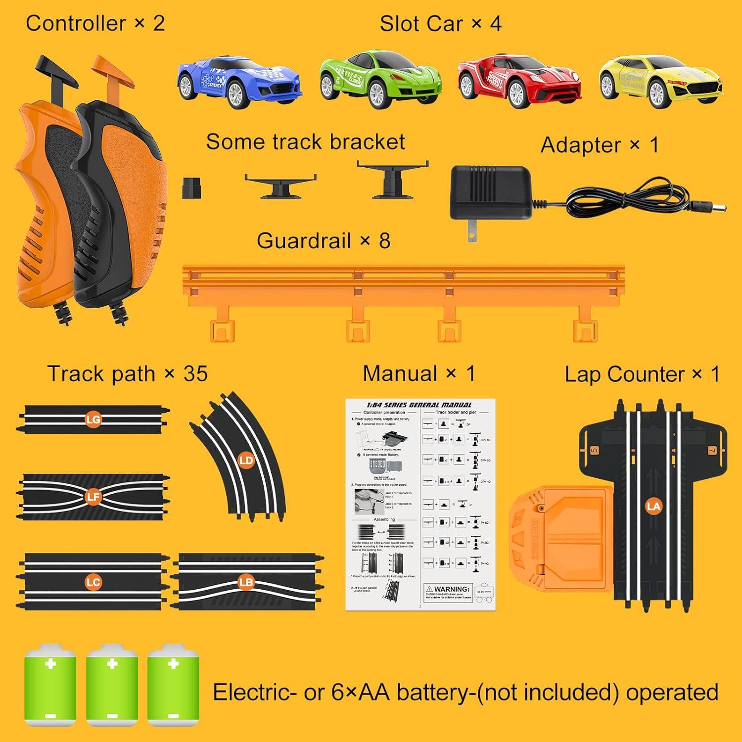 Set de Pista de Carreras Eléctrica Mccreadee 5.61m 4 Coches