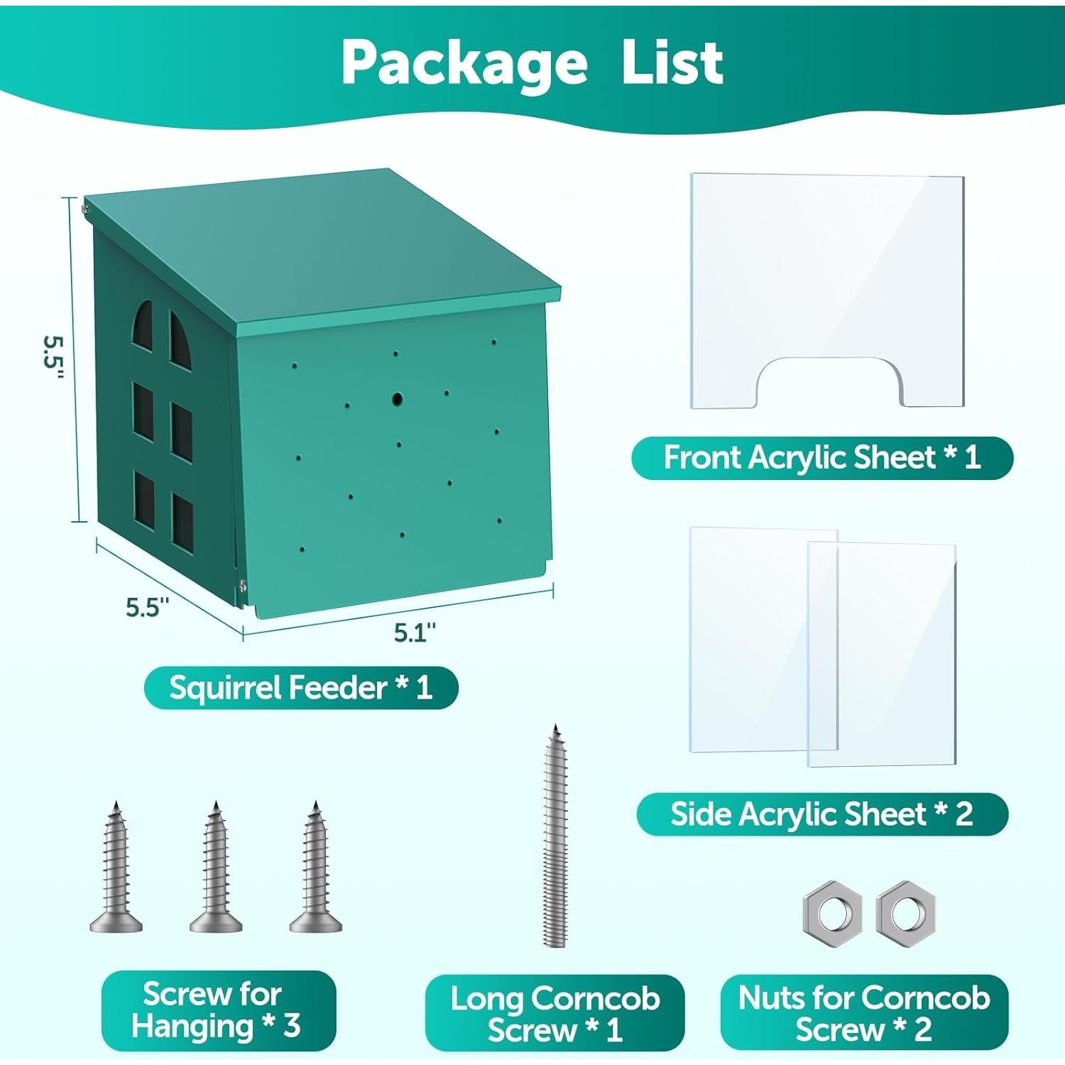 Comedero Colgante para Ardillas KLBWWA de Metal Resistente