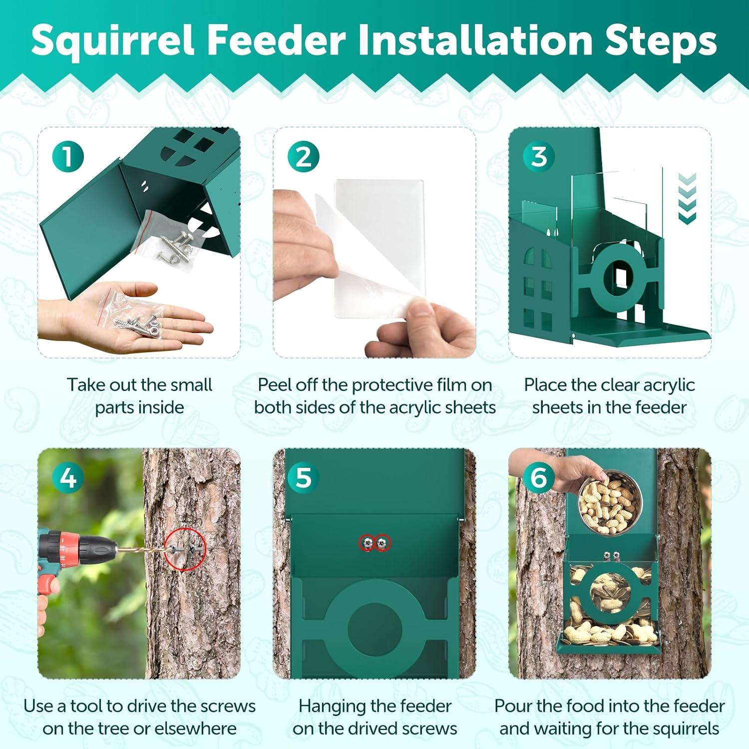 Comedero Colgante para Ardillas KLBWWA de Metal Resistente