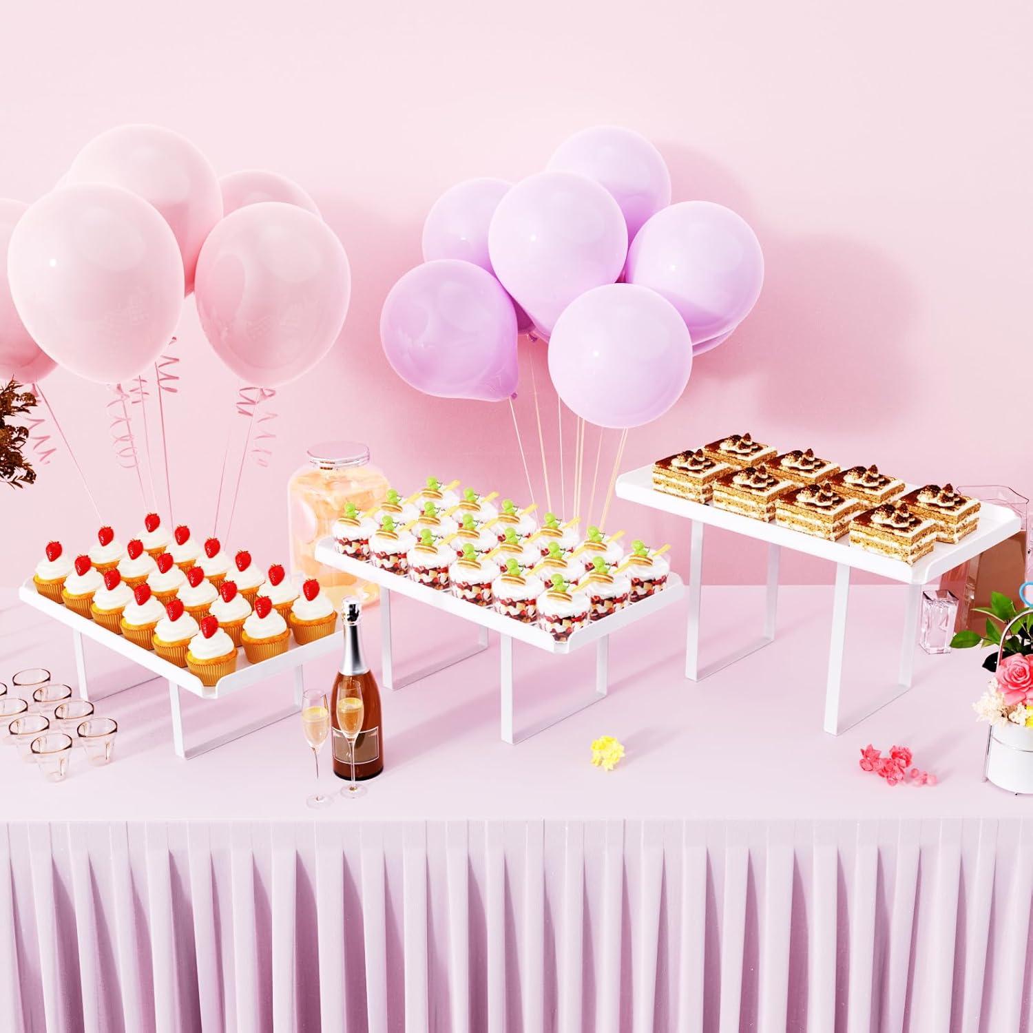 Soporte para Cupcakes Bakzon 3 Niveles Acrílico Blanco Hierro