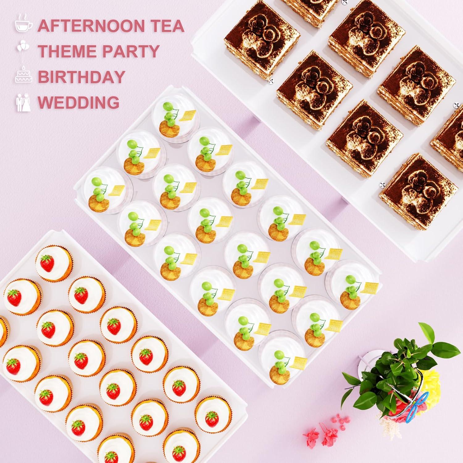 Soporte para Cupcakes Bakzon 3 Niveles Acrílico Blanco Hierro