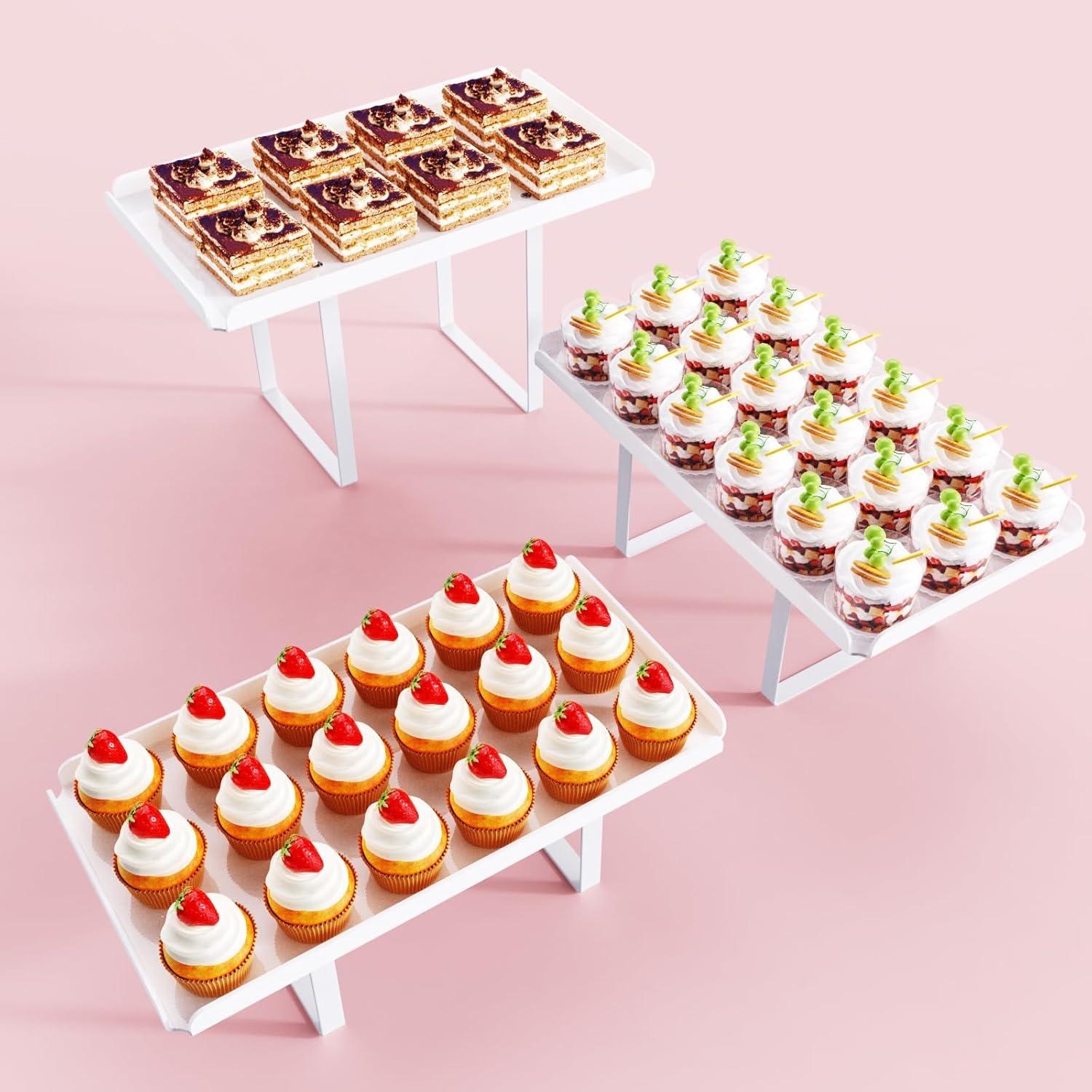 Soporte para Cupcakes Bakzon 3 Niveles Acrílico Blanco Hierro