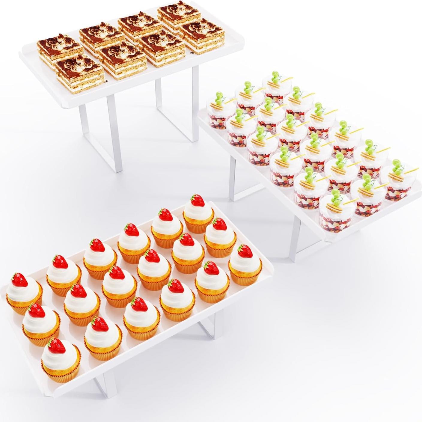 Soporte para Cupcakes Bakzon 3 Niveles Acrílico Blanco Hierro