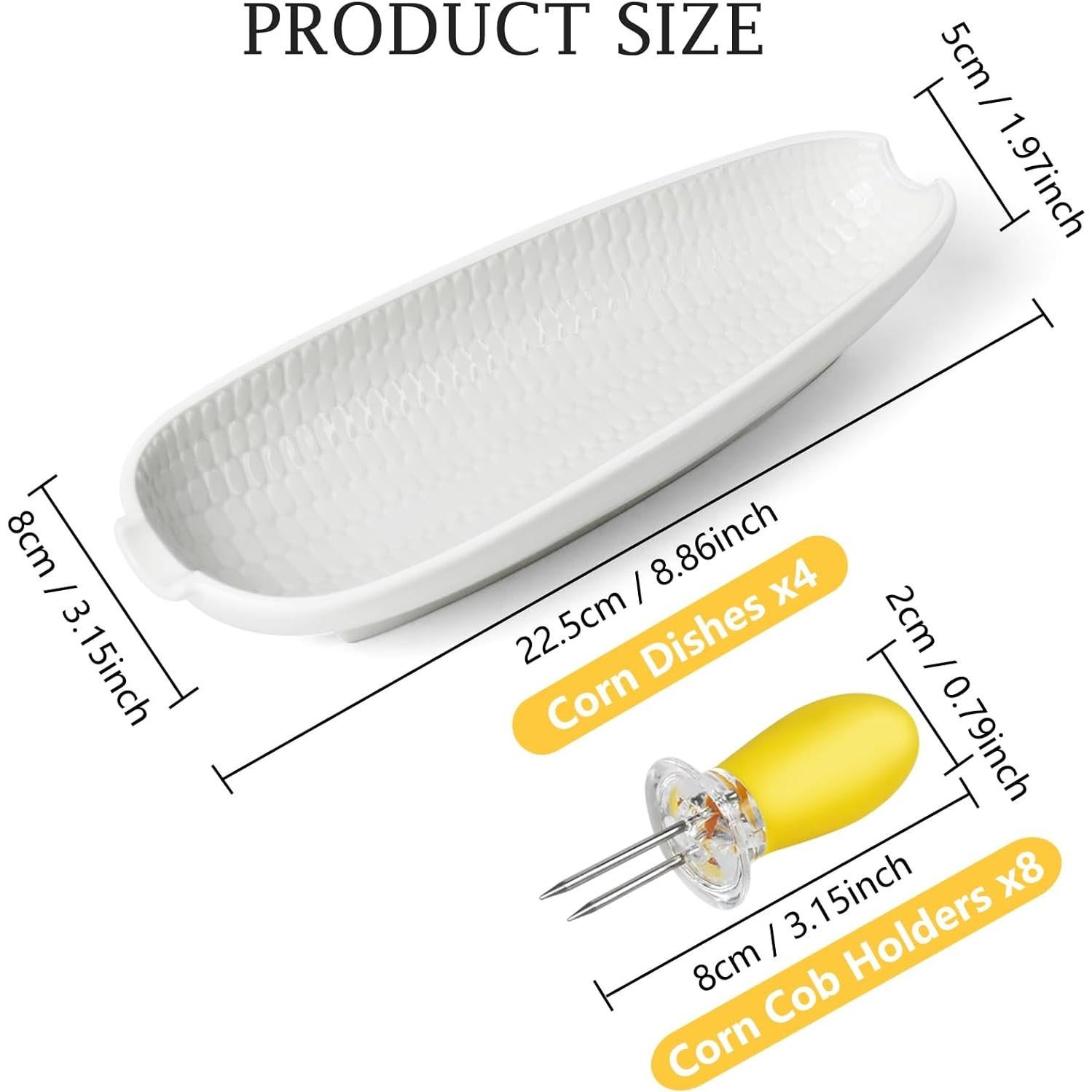 Juego de Platos de Cerámica Artcome con 8 Sujetadores para Mazorcas