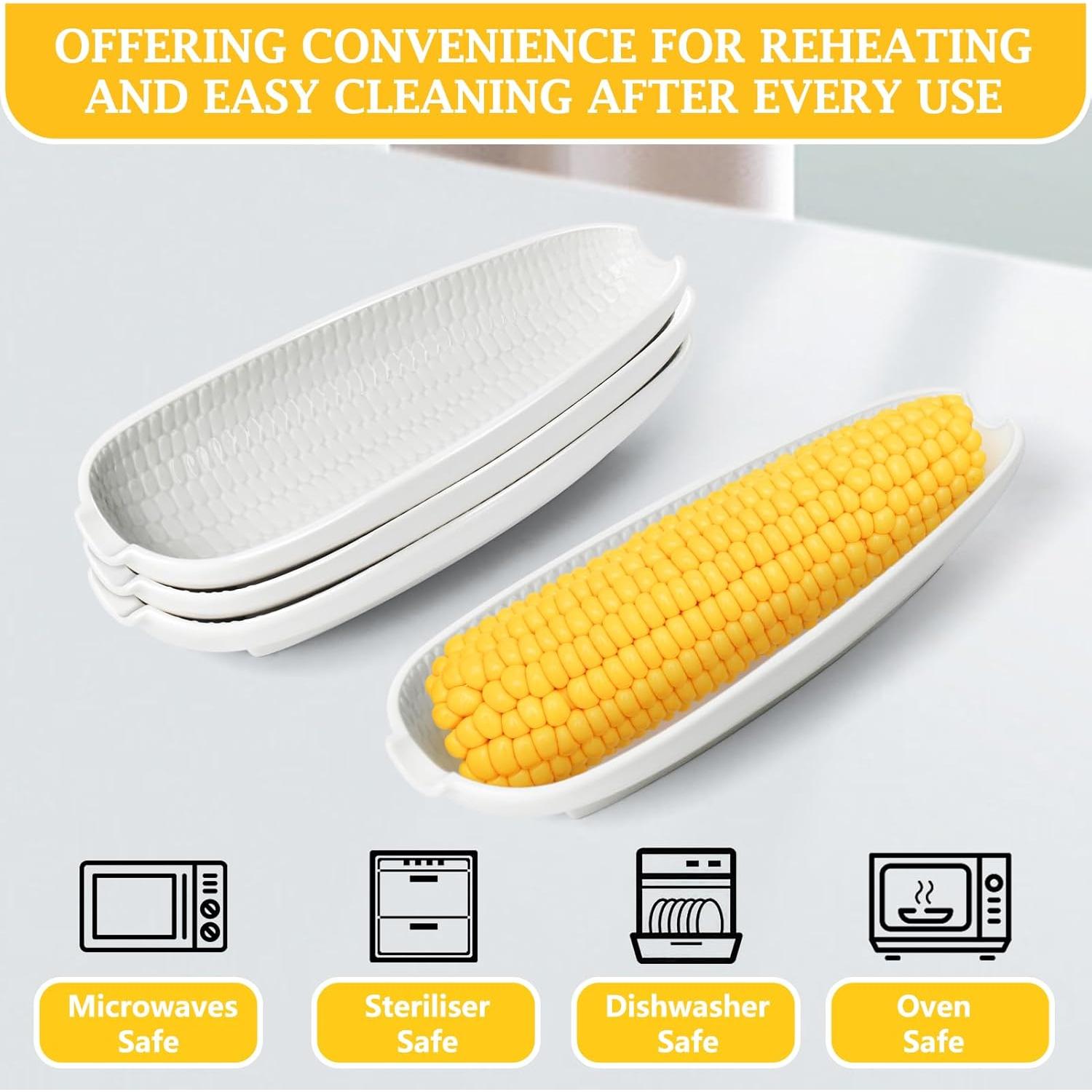 Juego de Platos de Cerámica Artcome con 8 Sujetadores para Mazorcas