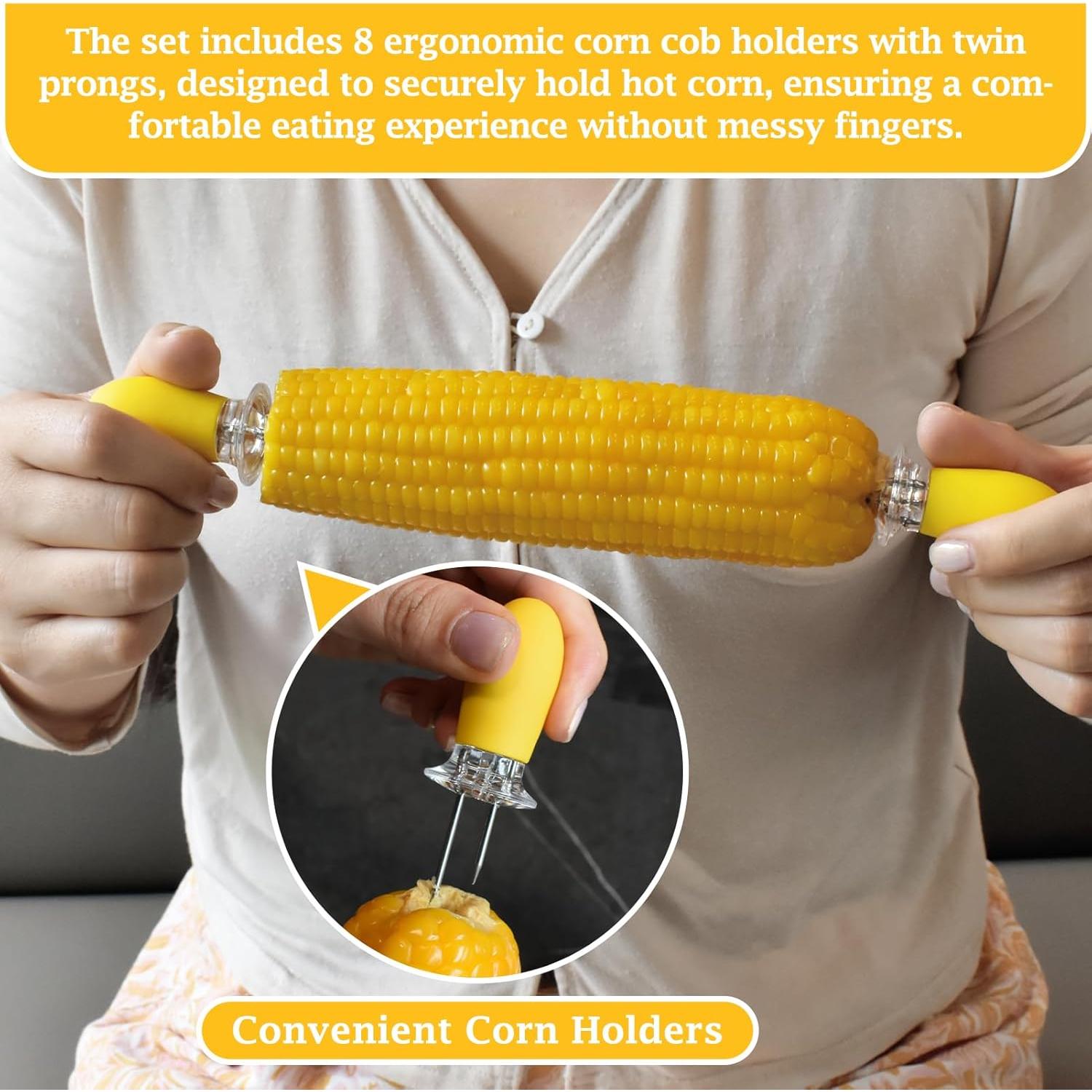 Juego de Platos de Cerámica Artcome con 8 Sujetadores para Mazorcas