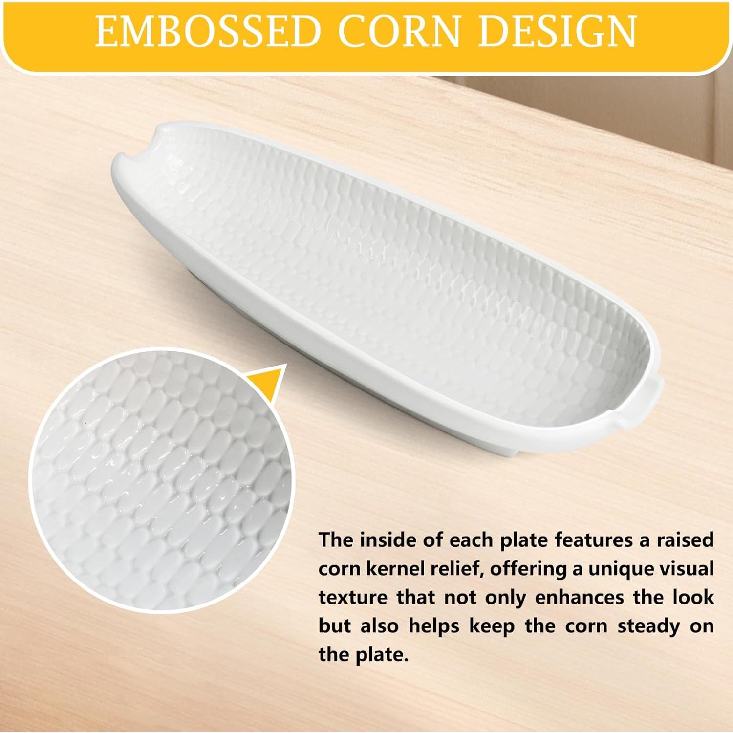 Juego de Platos de Cerámica Artcome con 8 Sujetadores para Mazorcas