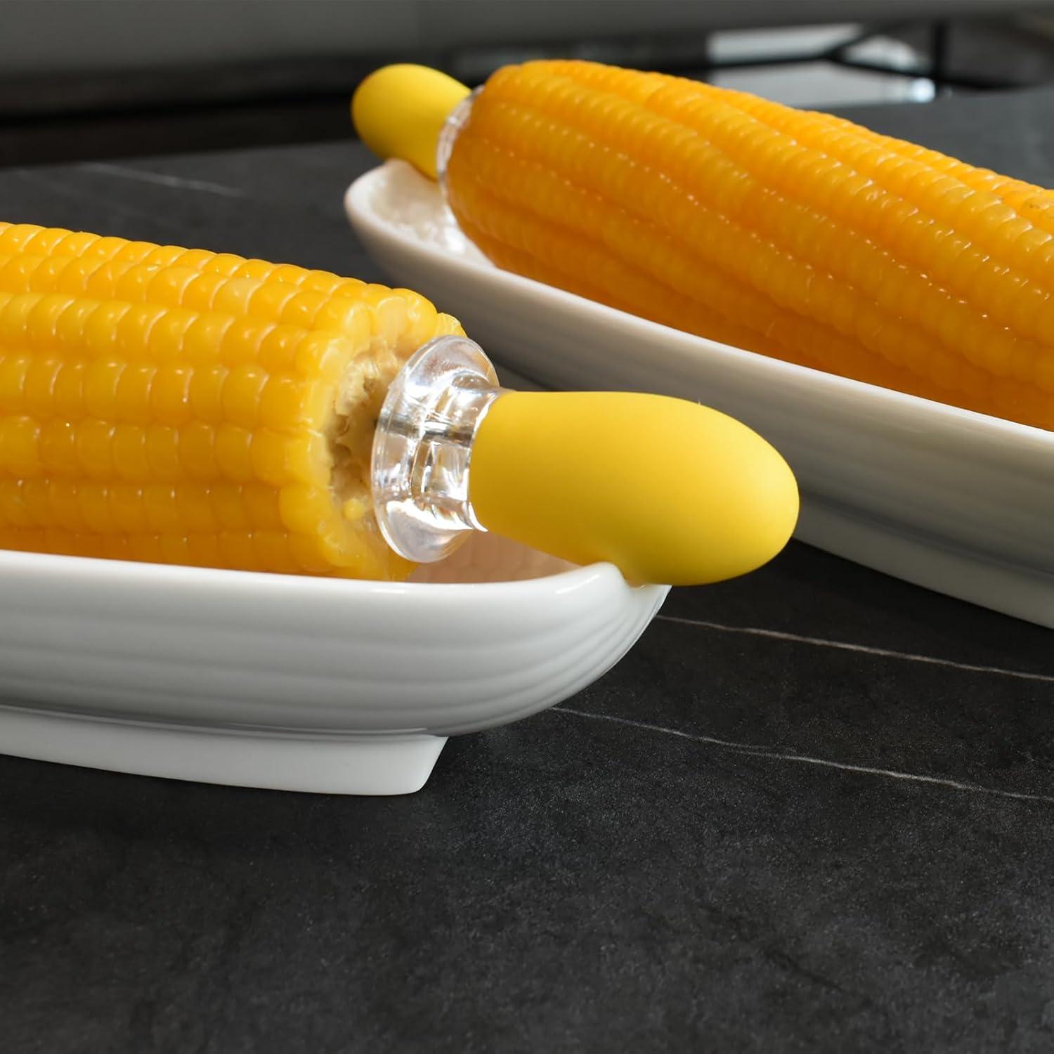 Juego de Platos de Cerámica Artcome con 8 Sujetadores para Mazorcas