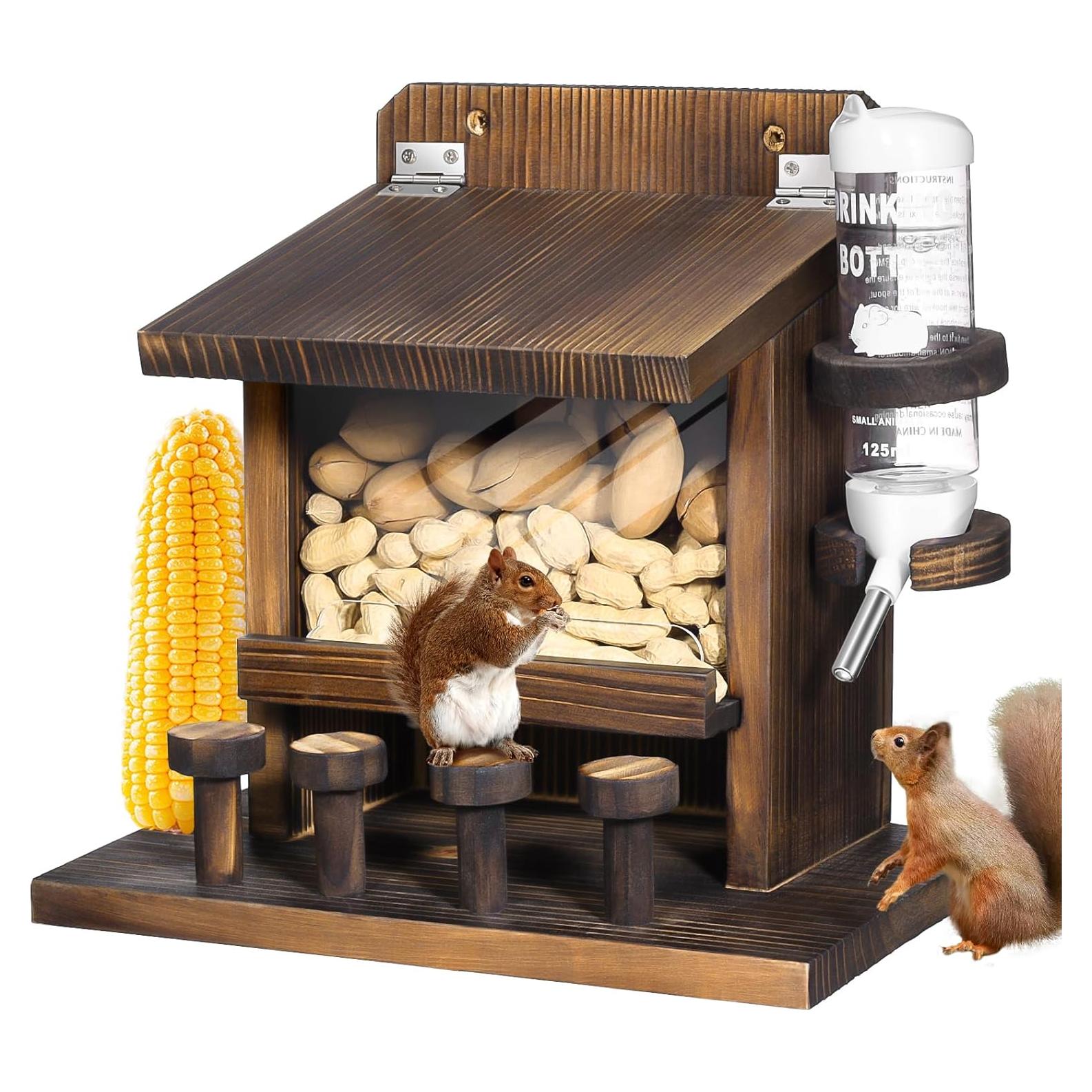 Comedero para Ardillas AFOROEOA con Agua y Madera 125ml