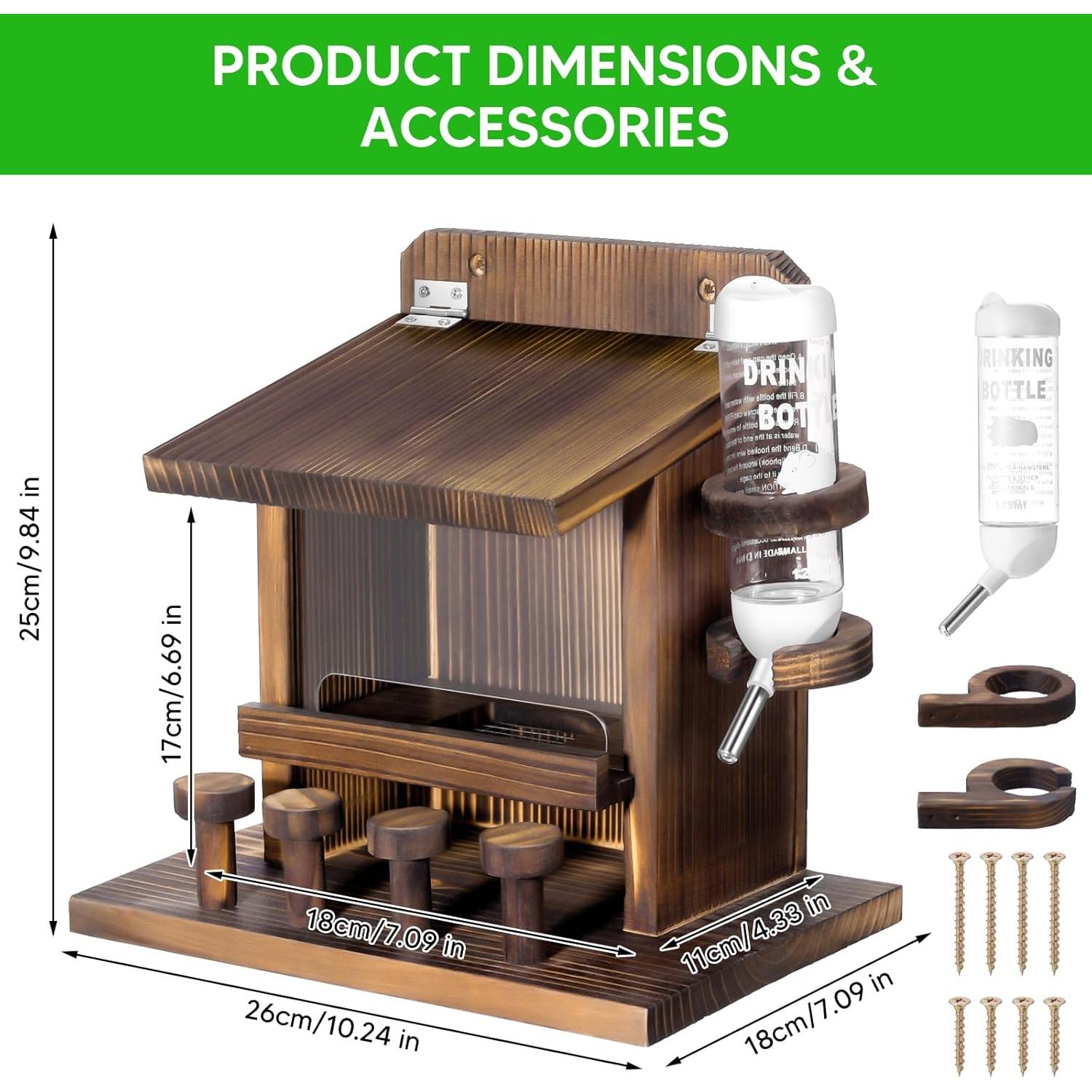 Comedero para Ardillas AFOROEOA con Agua y Madera 125ml
