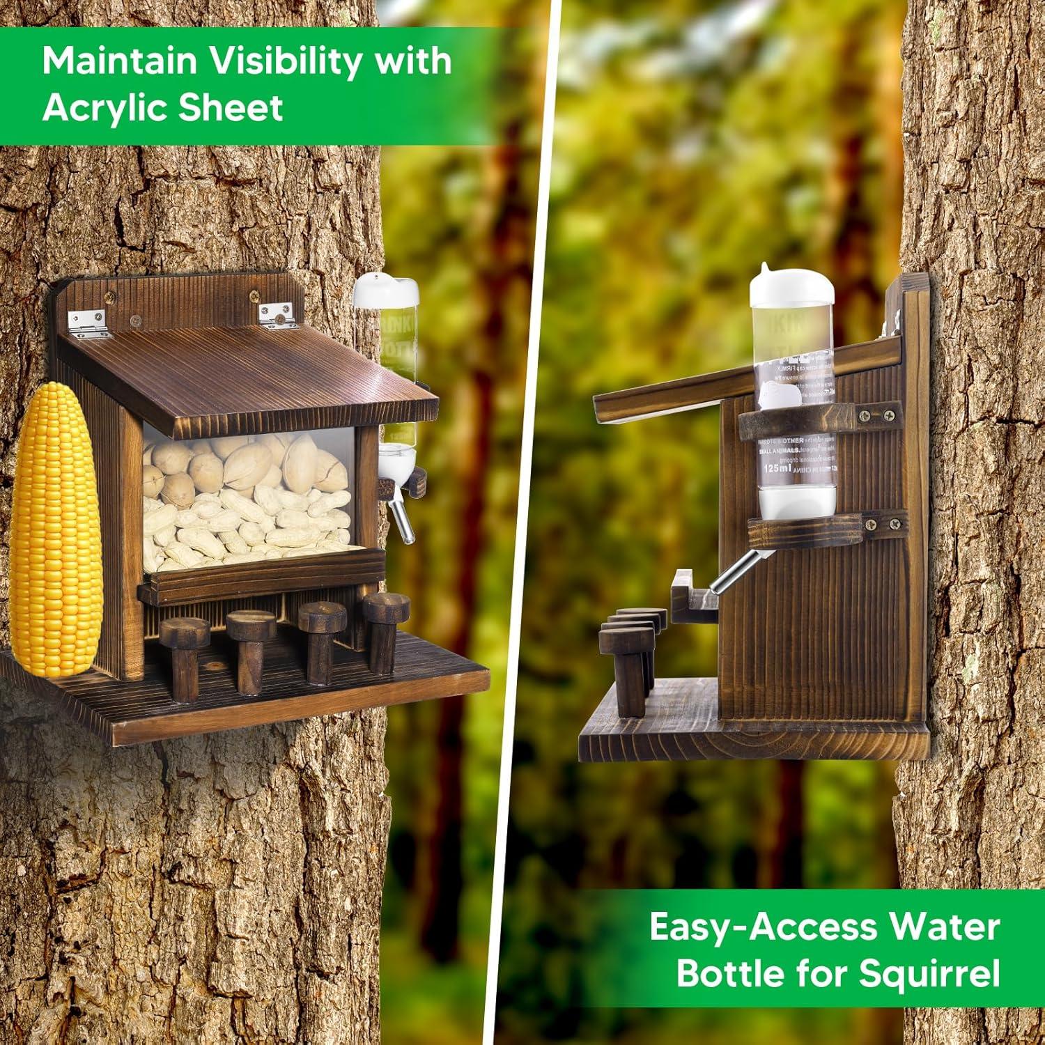 Comedero para Ardillas AFOROEOA con Agua y Madera 125ml