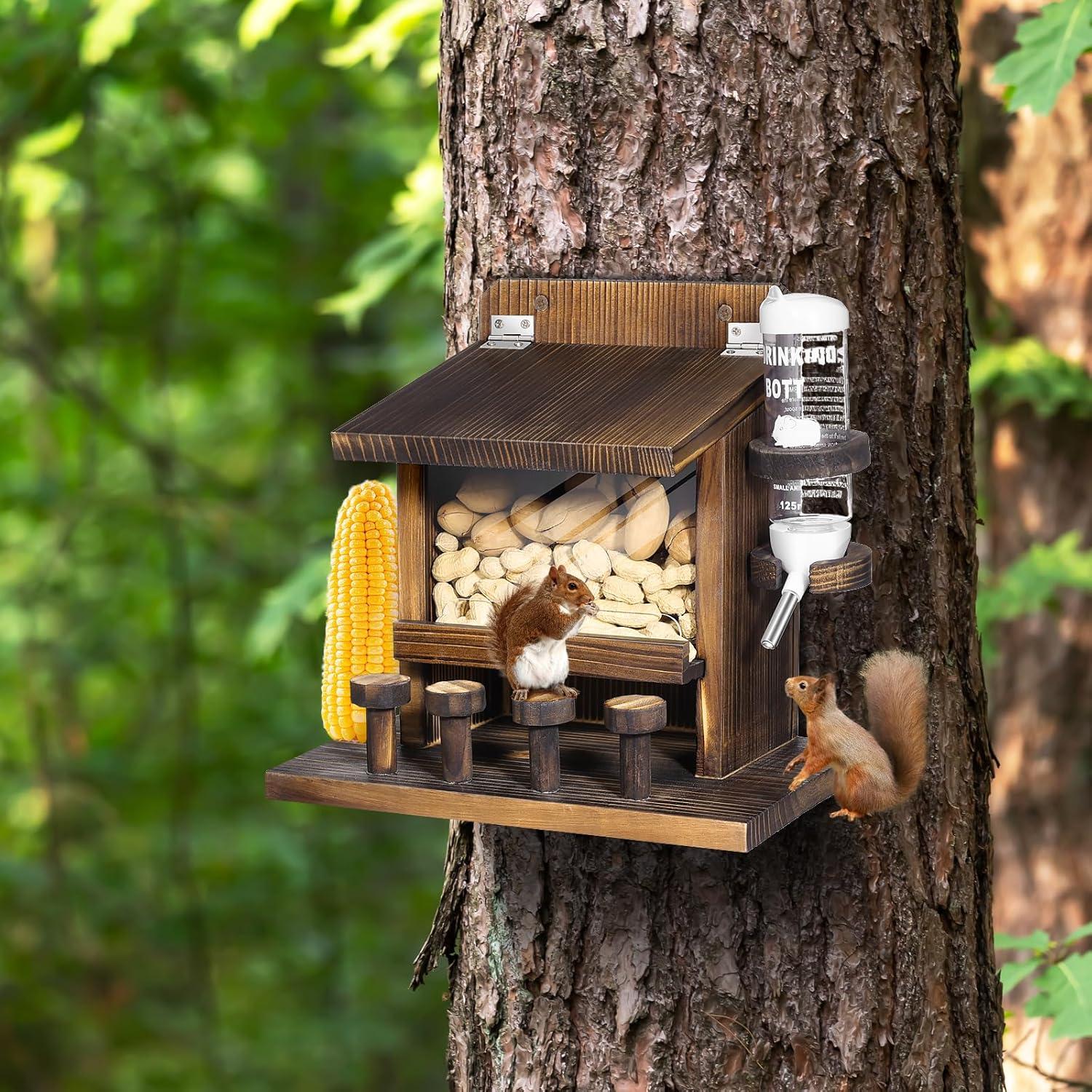 Comedero para Ardillas AFOROEOA con Agua y Madera 125ml