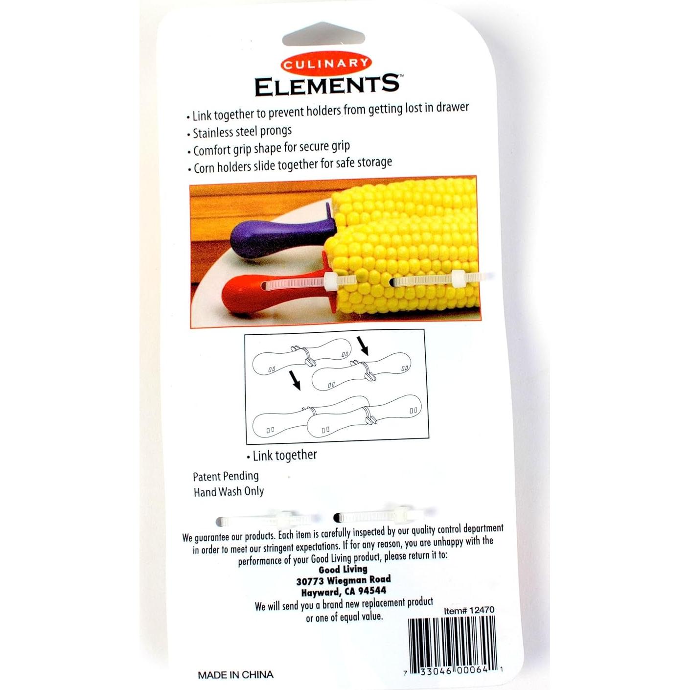 Soportes de maíz de acero inoxidable Elementos Culinarios - Set de 8