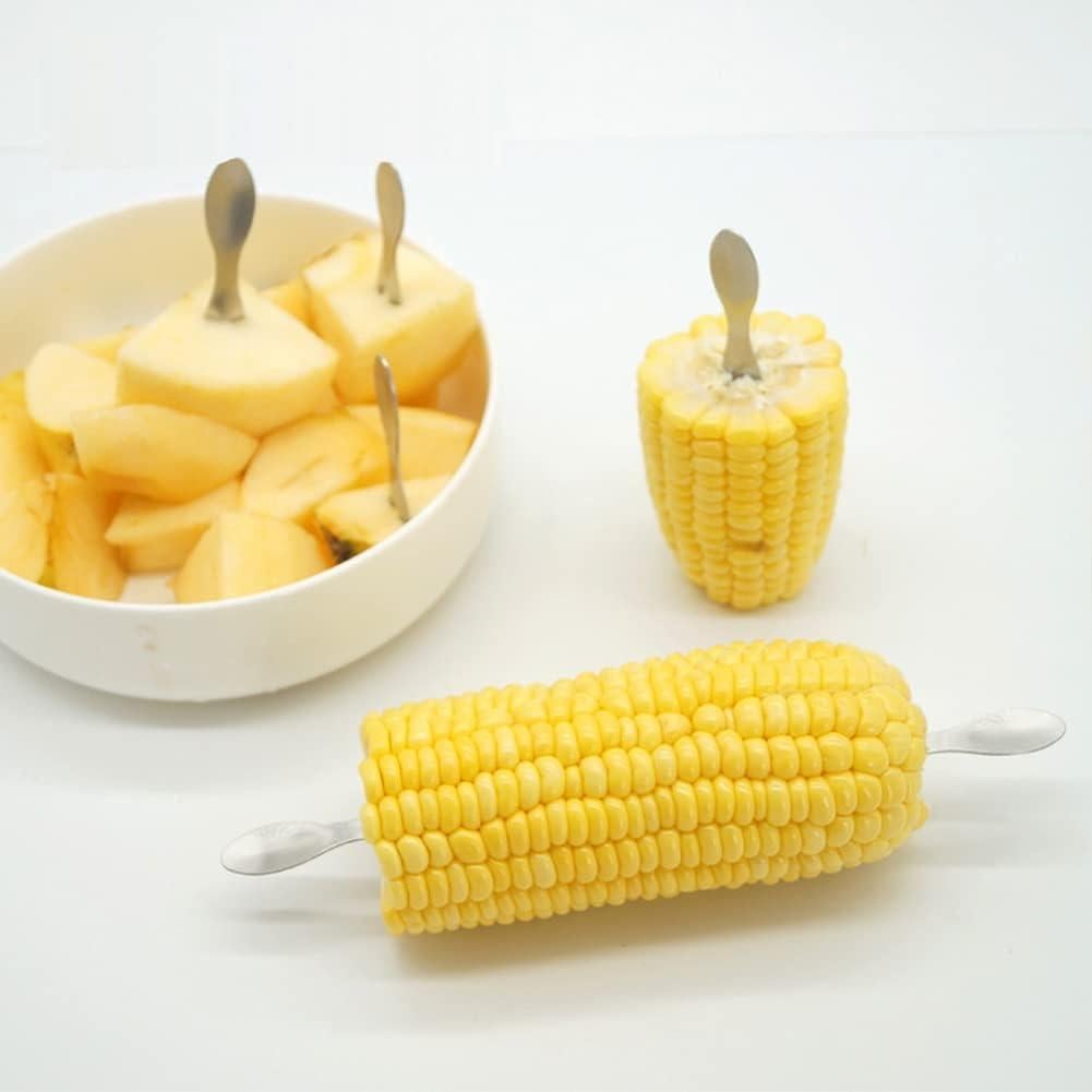 6 Sujetadores de Maíz Acero Inoxidable Lasenersm BBQ Plateado