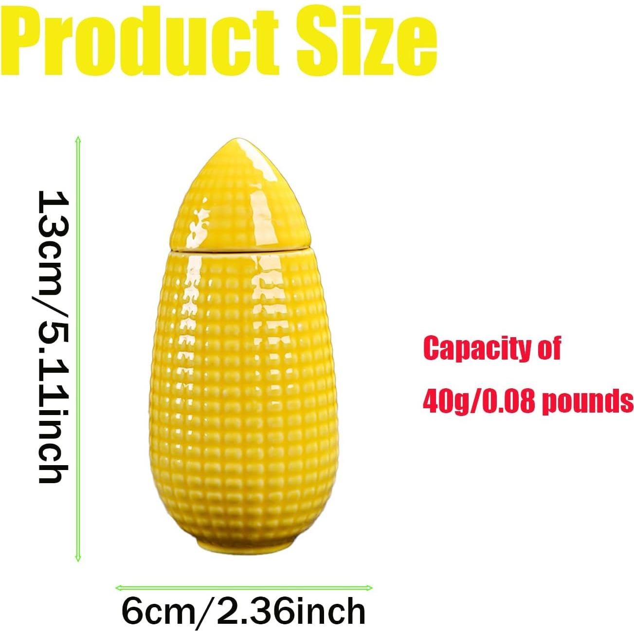 Tarro de Cerámica en Forma de Maíz KISWIAR 40g Amarillo