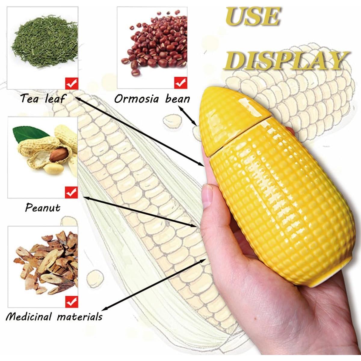 Tarro de Cerámica en Forma de Maíz KISWIAR 40g Amarillo